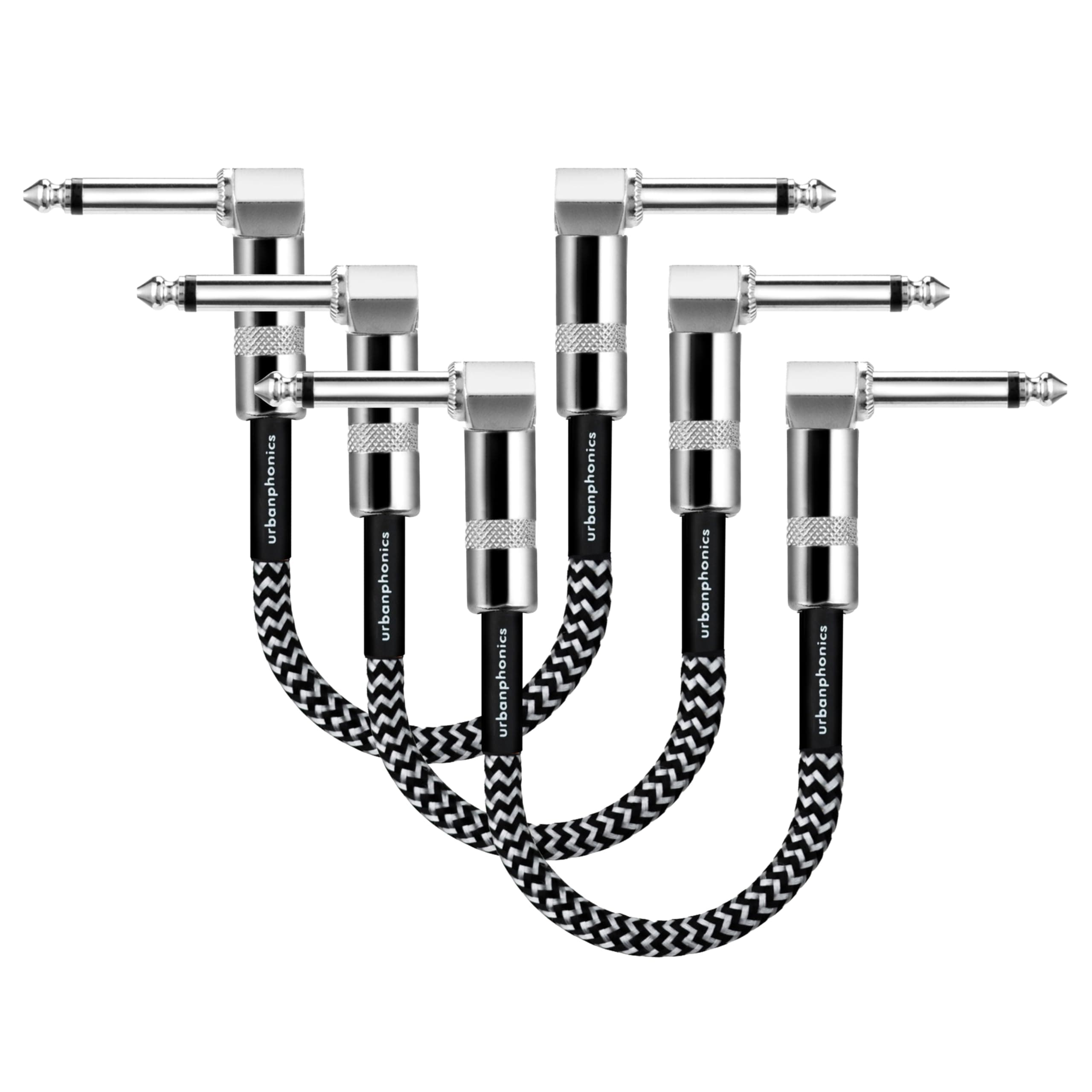 Urbanphonics Guitar Patch Cable 3 Pack Black & White