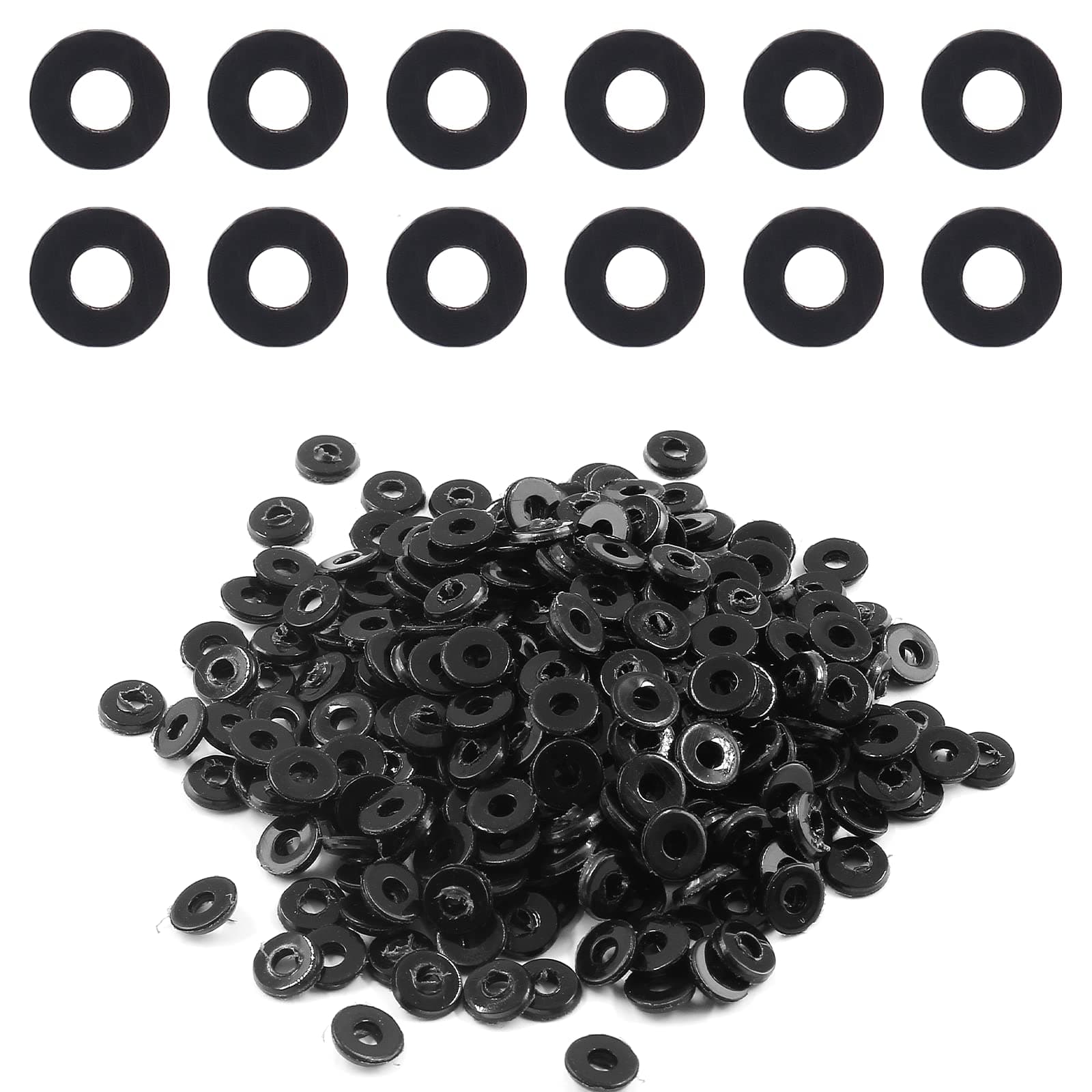 Bivethoi 300pcs M2 Nylon Flat Washers, 2mm ID 5mm OD 1mm Thickness Plastic Spacer, Sealing Insulating Washer for Water Hose Faucet Pipe
