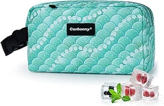Cerbonny Freezable Kids/Adults Green Fish Theme Lunch Cooler, Suit for 3+, Mini Fit for YogurtClimatePartner certified