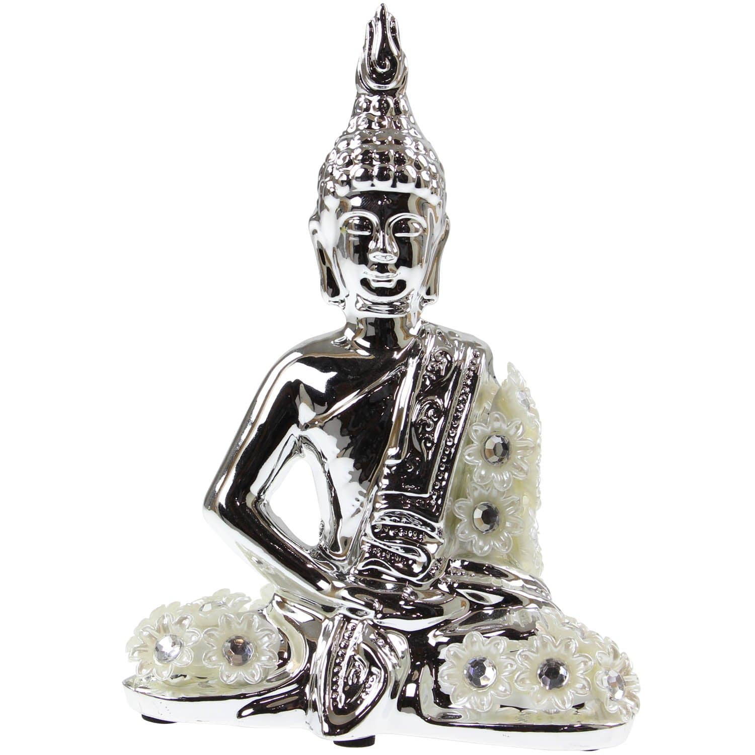 SILVER MILLE LUCKY BUDDHA STATUE FIGURINE