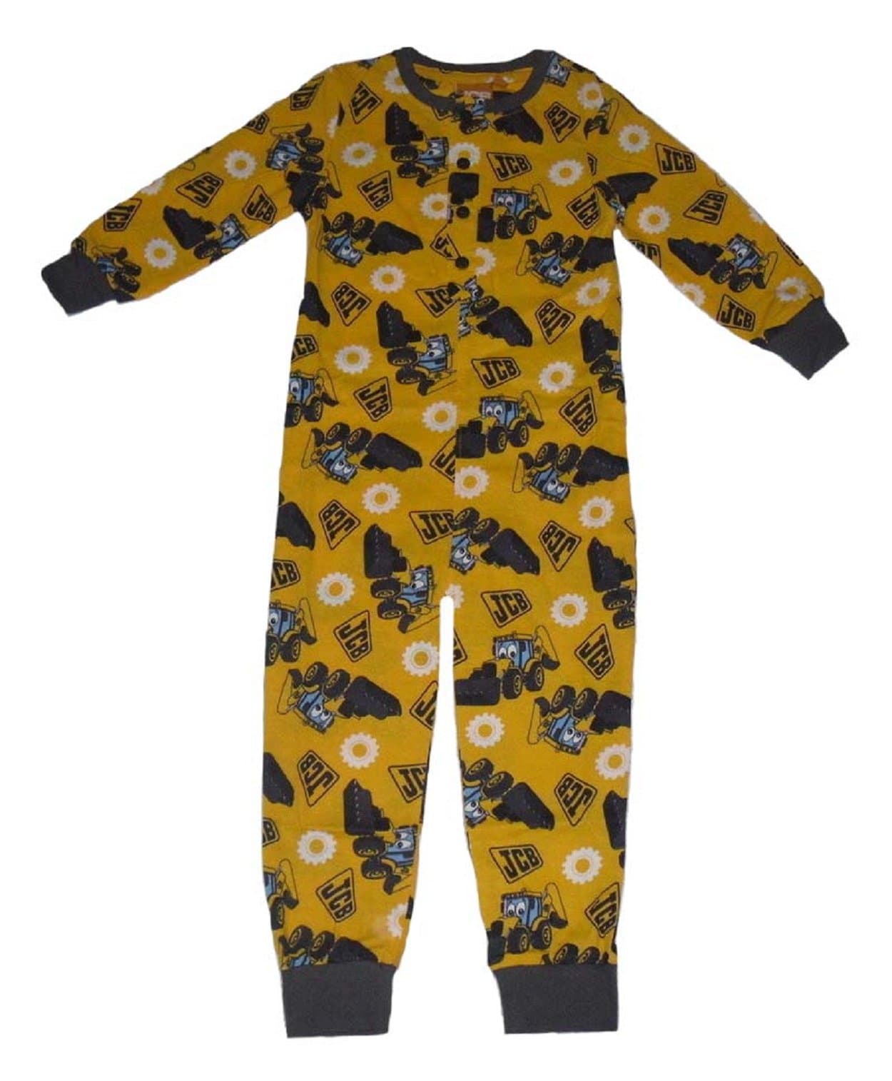 Jcb Digger Boys Onesie Pyjamas Yellow