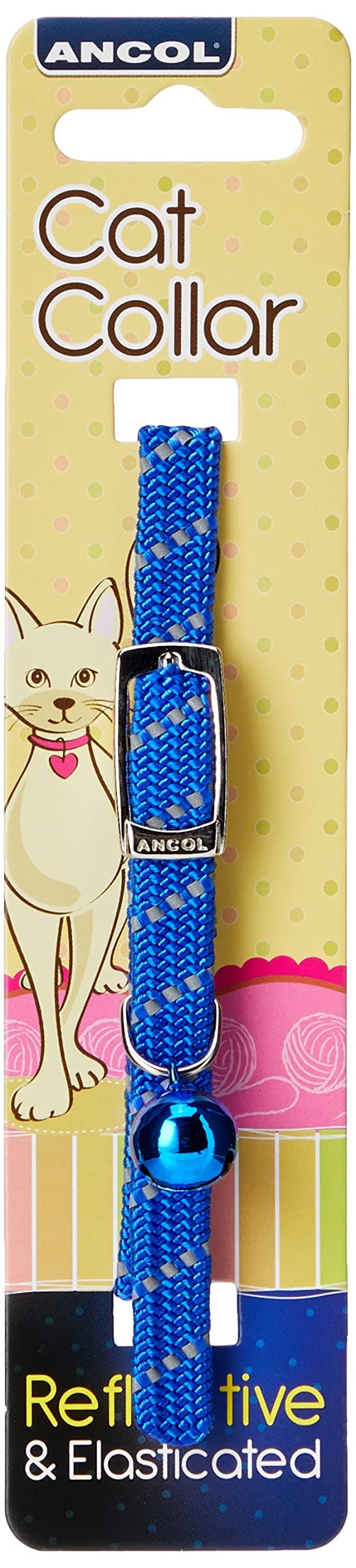 Ancol Reflective all-elastic Cat Collar Blue