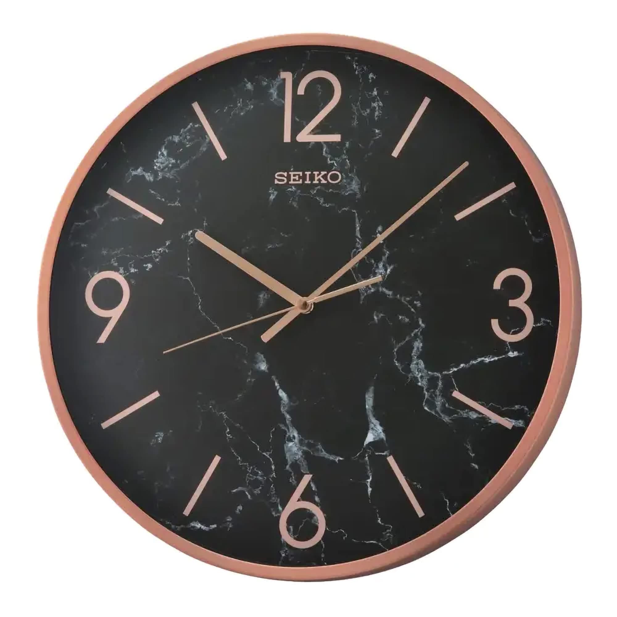 Seiko Noir clock, Rose Gold, Black