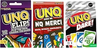 adbeni Matte UNQ FLIP, Merci & Dare | Combo Pack of 3 | Reversible Play, Action & Challenge Card Games for Kids, Teens & Adults | Perfect for Travel, Holidays & Family Game Nights
