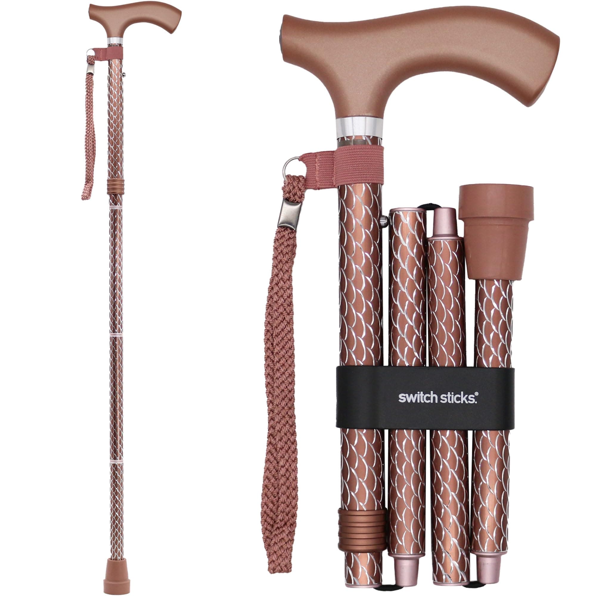 Switch Sticks Walking Cane for Men or Women, Foldable and Adjustable from 32-37 inches
