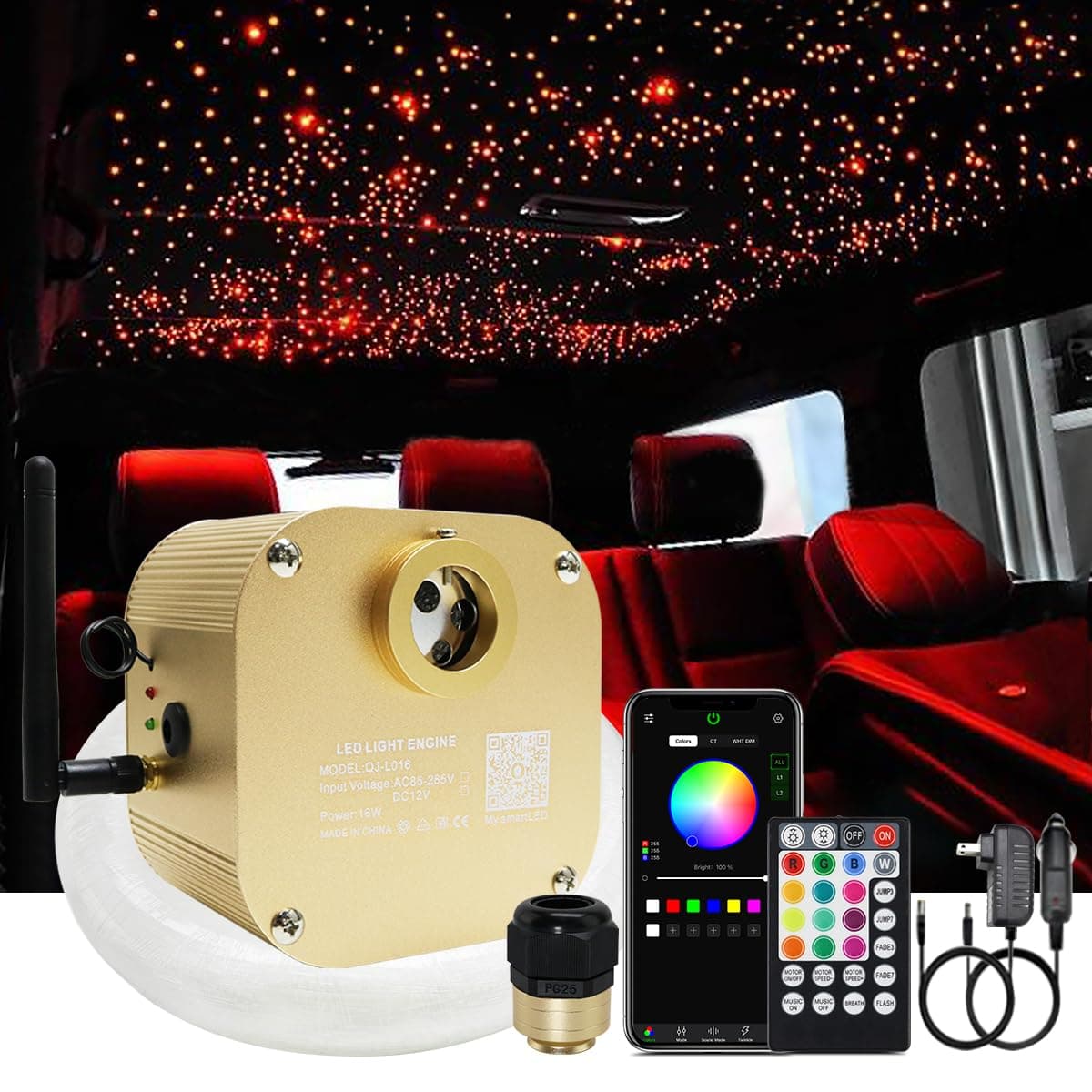 16W Twinkle Fiber Optic Light Kit