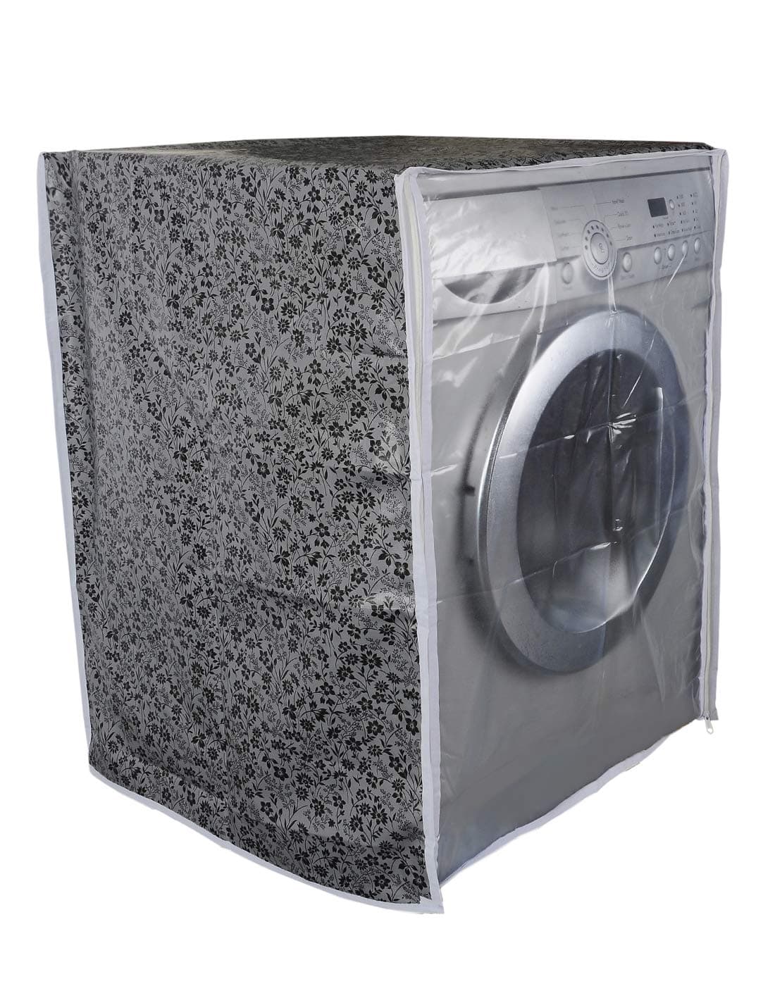 Classic® Front Load Washing Machine Cover Suitable for Samsung 7 Kg & 7.5 Kg (60cmsX63cmsX81cms, Black & Grey)
