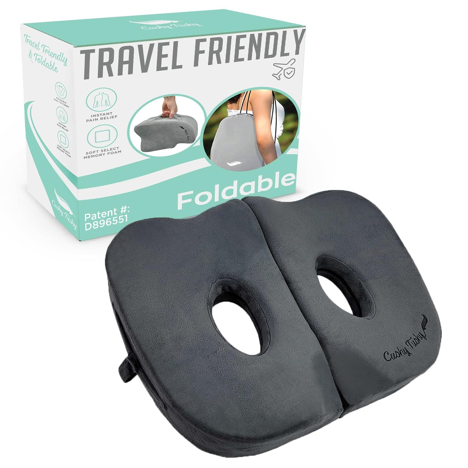 Foldable Sit Bone Seat Cushion - for Sit Bone Pain, Hip, Butt, Ischial Tuberosity, Hamstrings, and Sciatica Pain Relief - for Home, Office, and Driving…