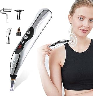 Acupuncture Pen, 5-In-1Electronic Acupuncture Pen Pain Relief Therapy Rechargeable Powerful Meridian Energy Massage Pen Relief Pain Tools