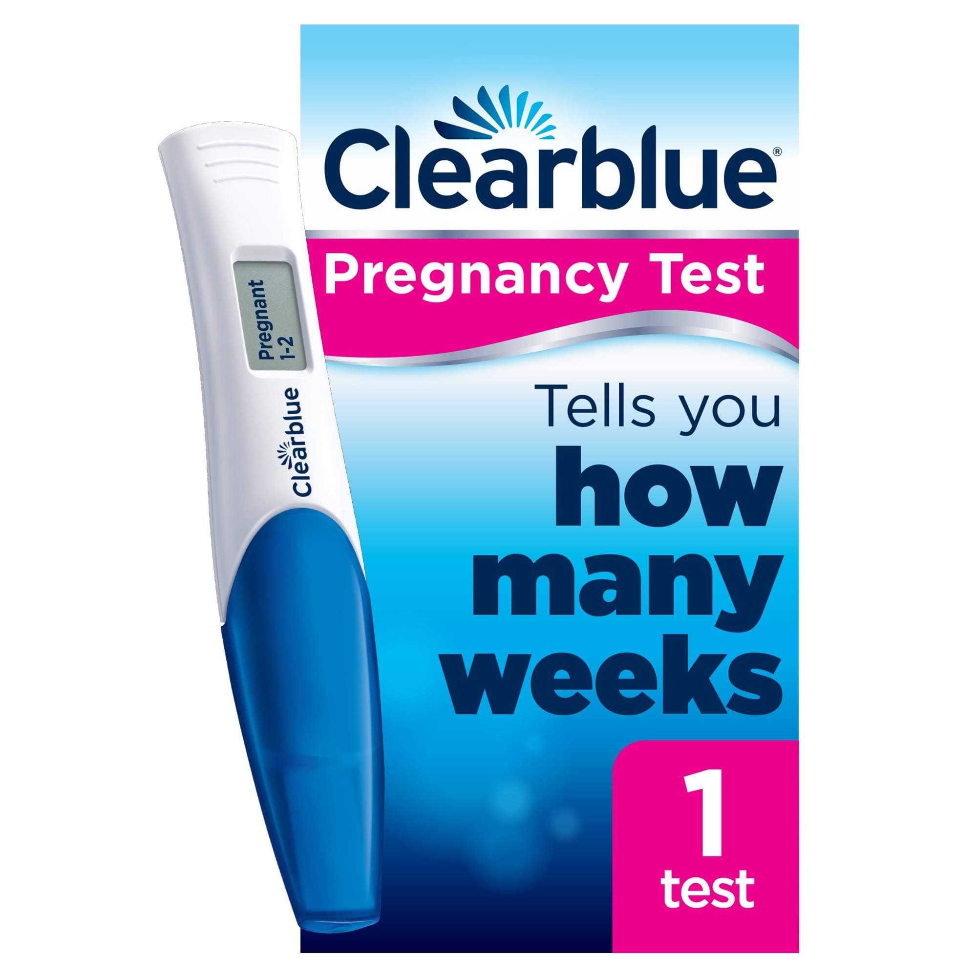 Clearblue Pregnancy Test - Digital with Weeks Indicator, The Only Test That Tells You How Many Weeks, 1 Digital Test
