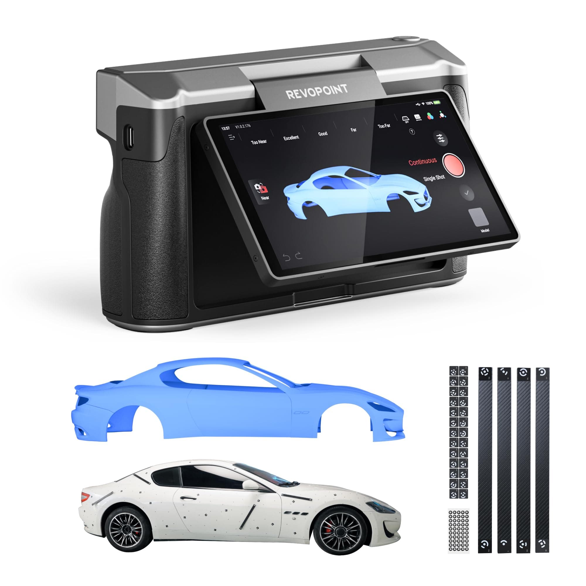 Revopoint MIRACO Plus 3D Scanner for Handheld 3D Printing, 3D Printer Scanner with Photogrammetry, Accuracy up to 0.03mm, Full Color Scanning for Small to Large Objects, Test