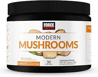 Modern Mushrooms Powder, Mushroom Supplement to Support Energy, Focus, Immunity, & Digestion with Cordyceps, Turkey Tail, Chaga, Reishi, Lion’s Mane, Shiitake, Unflavored, 30 Servings