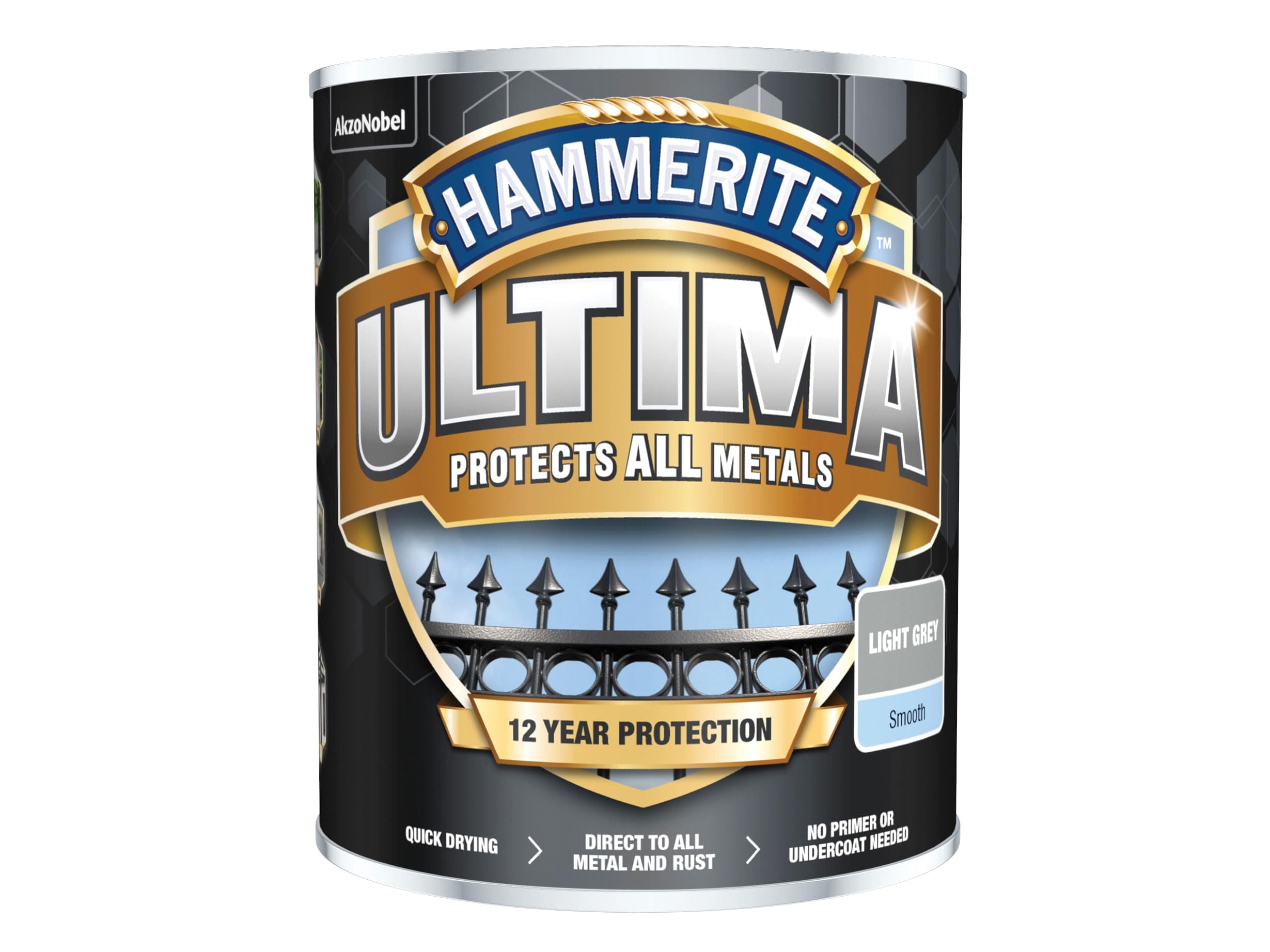 Hammerite Ultima Smooth Metal Paint - 750ml - Light Grey