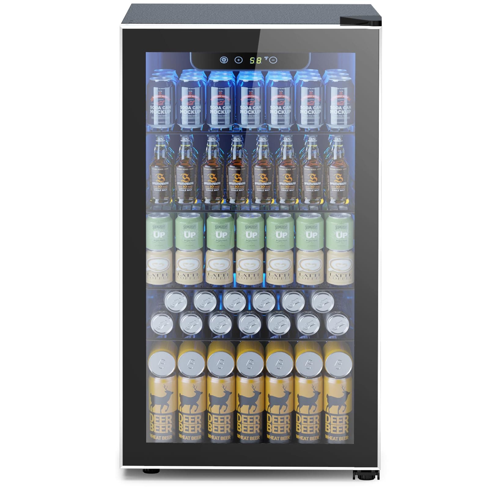 Electactic Mini Fridge 130 Can Beverage Refrigerator Cooler, 3.2 Cu.Ft Drink Fridge for Soda Wine Beer, Adjustable Temperature Control for Home Office, Black