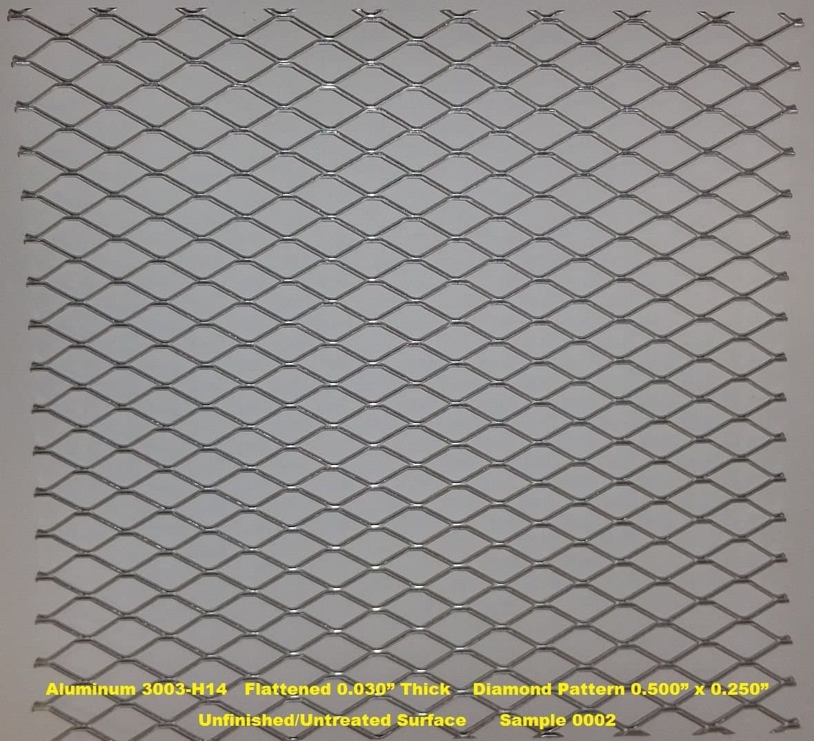 Aluminum Expanded Metal Mesh Sheet Flattened - Diamond Pattern - 16" x 32"
