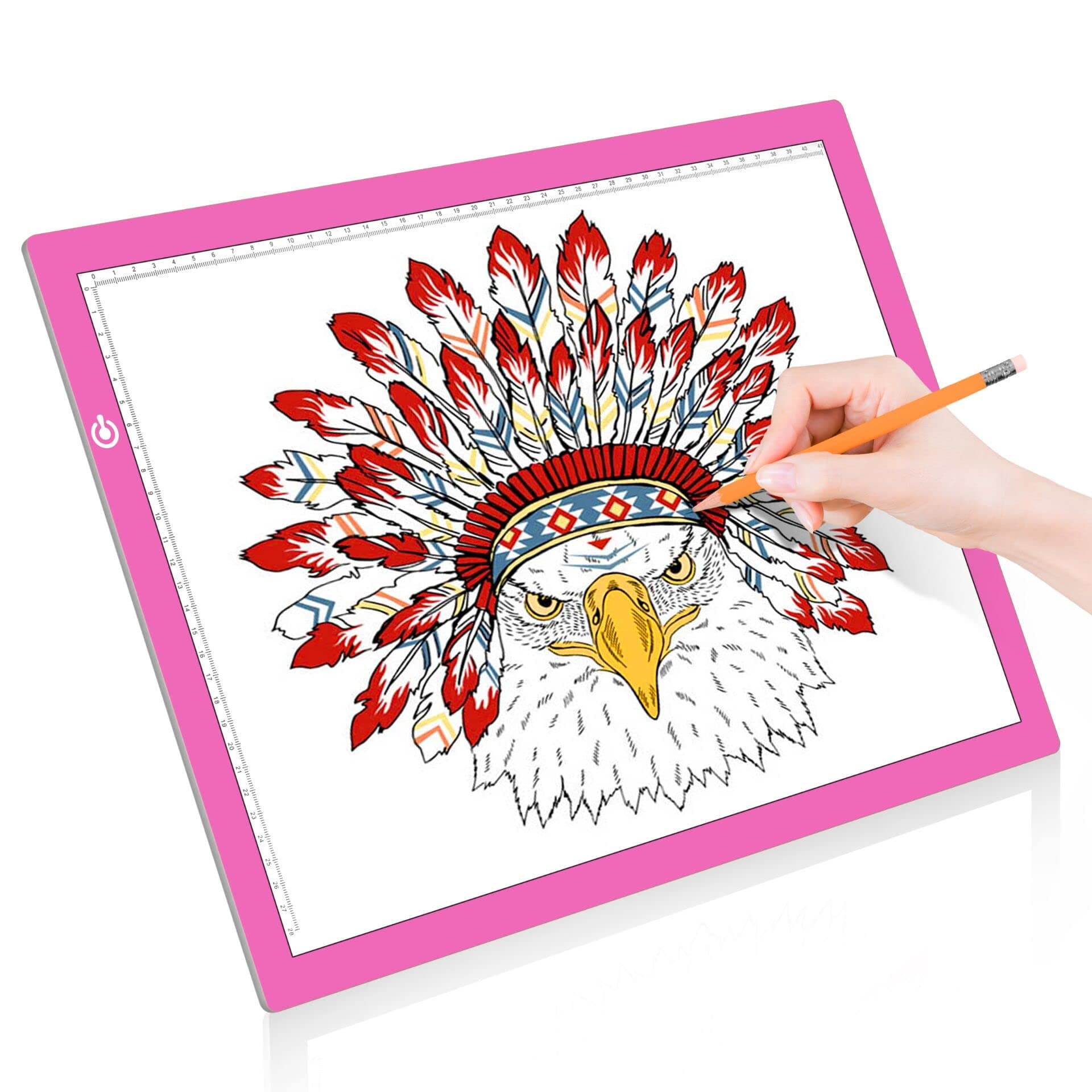 LitEnergy A3 LED Copy Board Light Tracing Box, Ultra-Thin Adjustable USB Power Artcraft LED Trace Light Pad for Tattoo Drawing, Streaming, Sketching, Animation, Stenciling (Pink)