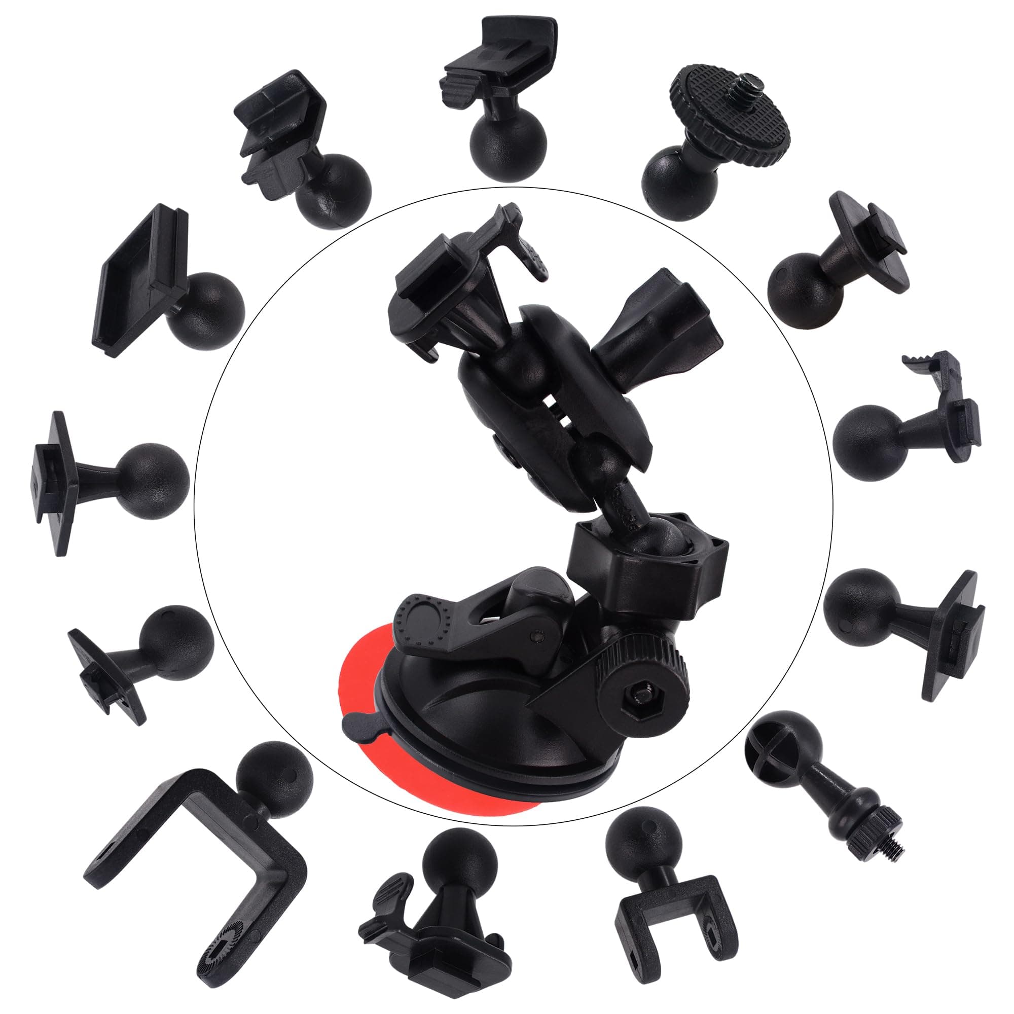 iSaddle Dash Cam Suction Mount - Windshield & Dashboard Suction Cup Mount Holder/w Various Joints for Yi/Rexing/Falcon/Old Shark/VANTRUE/KDLINKS/WheelWitness/.(99% On-Dash Cameras Suitable)