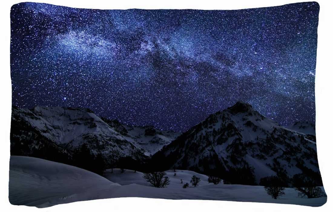 Microfiber Peach Queen Size Soft And Silky Decorative Pillow Cases -Landscapes Schwarzenberg near hinterstein in Bavaria Germany Milky Way Mountains
