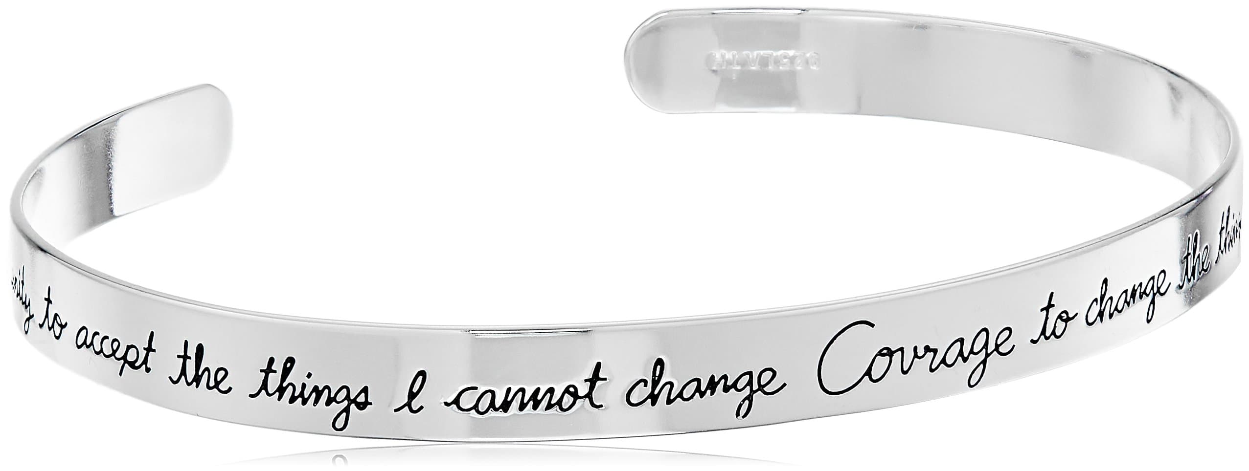 Sterling Silver Engraved Inscription Cuff Bracelet