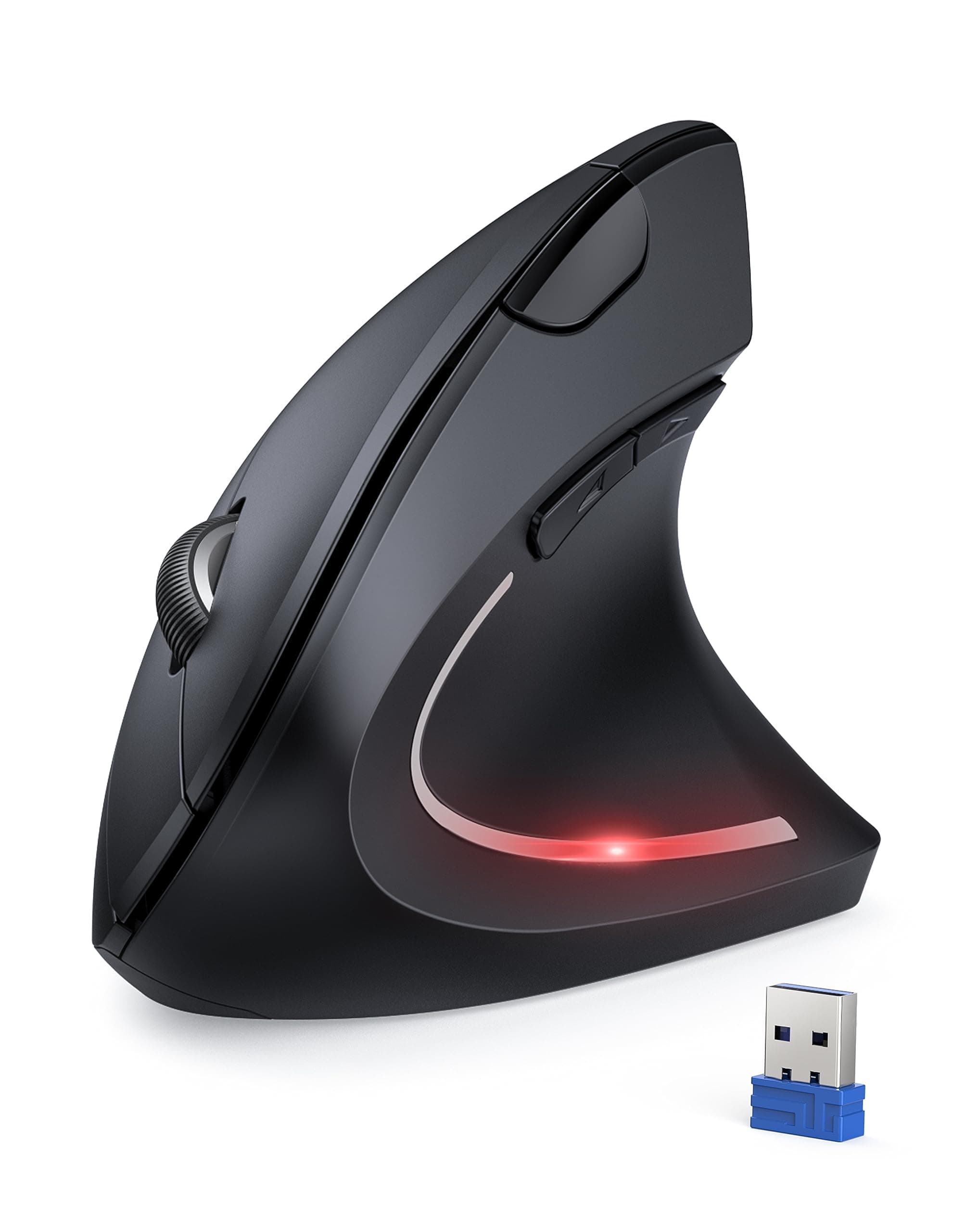TECKNET Ergonomic Mouse, 4800DPI Wireless Vertical Mouse 6-Button Silent Mice with 5 Adjustable Levels DPI, USB Receiver, 2.4G Cordless Computer Mouse Optical Wireless Mouse for Laptop, PC, Mac