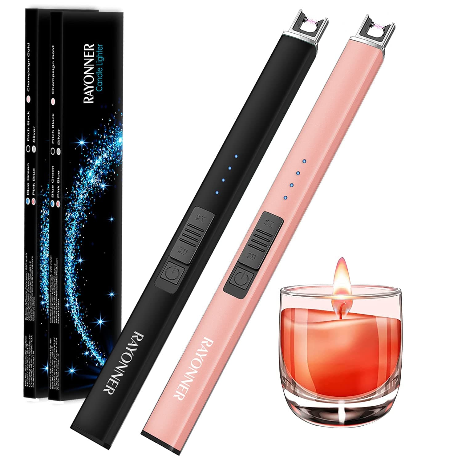 RAYONNERLighter Electric Lighter Candle Lighter Rechargeable USB Lighter Arc Lighters