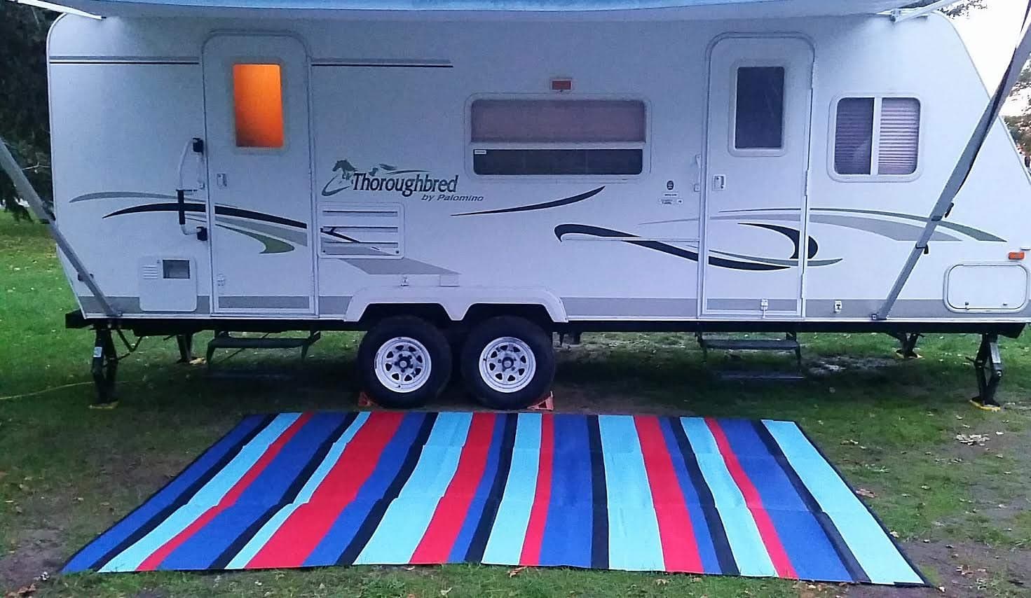 Epic Rv Mat Patio Rug Striped Pattern 9x12
