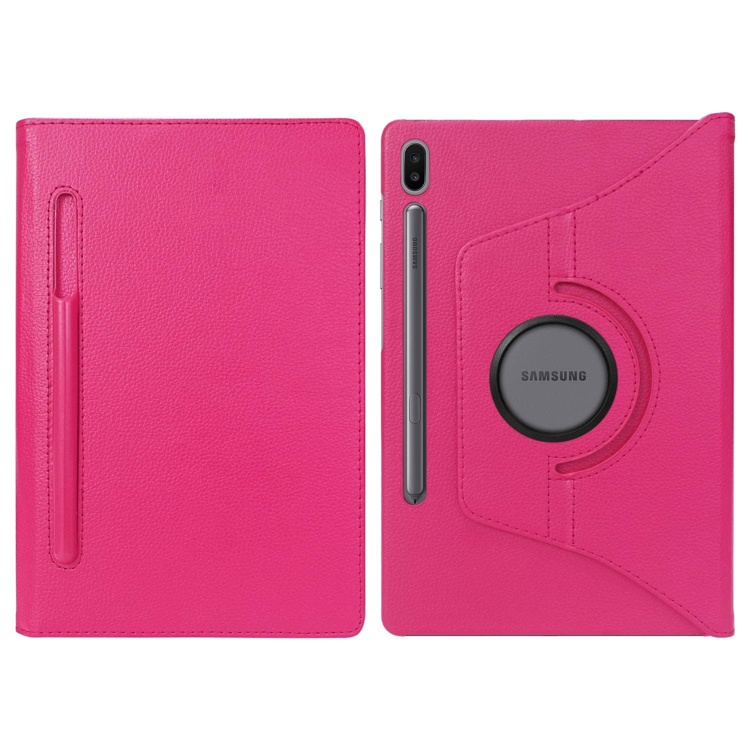 PU Leather 360 Rotating Case Compatible for Samsung Galaxy Tab S6 10.5" Tablet 2019 SM-T860/T865 Auto Sleep/Wake Folding Stand Smart Cover with a Viewing Stand (Pink)