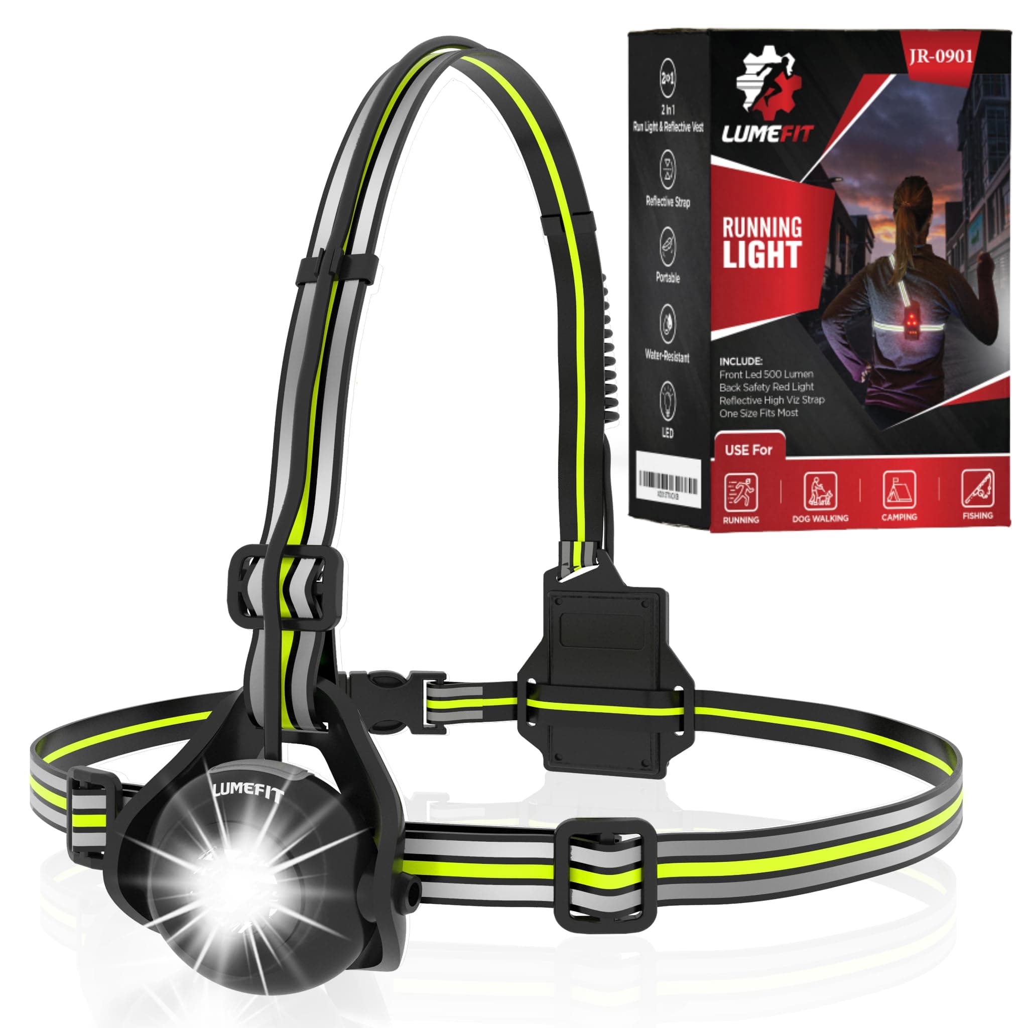 Running LED Chest Light Black