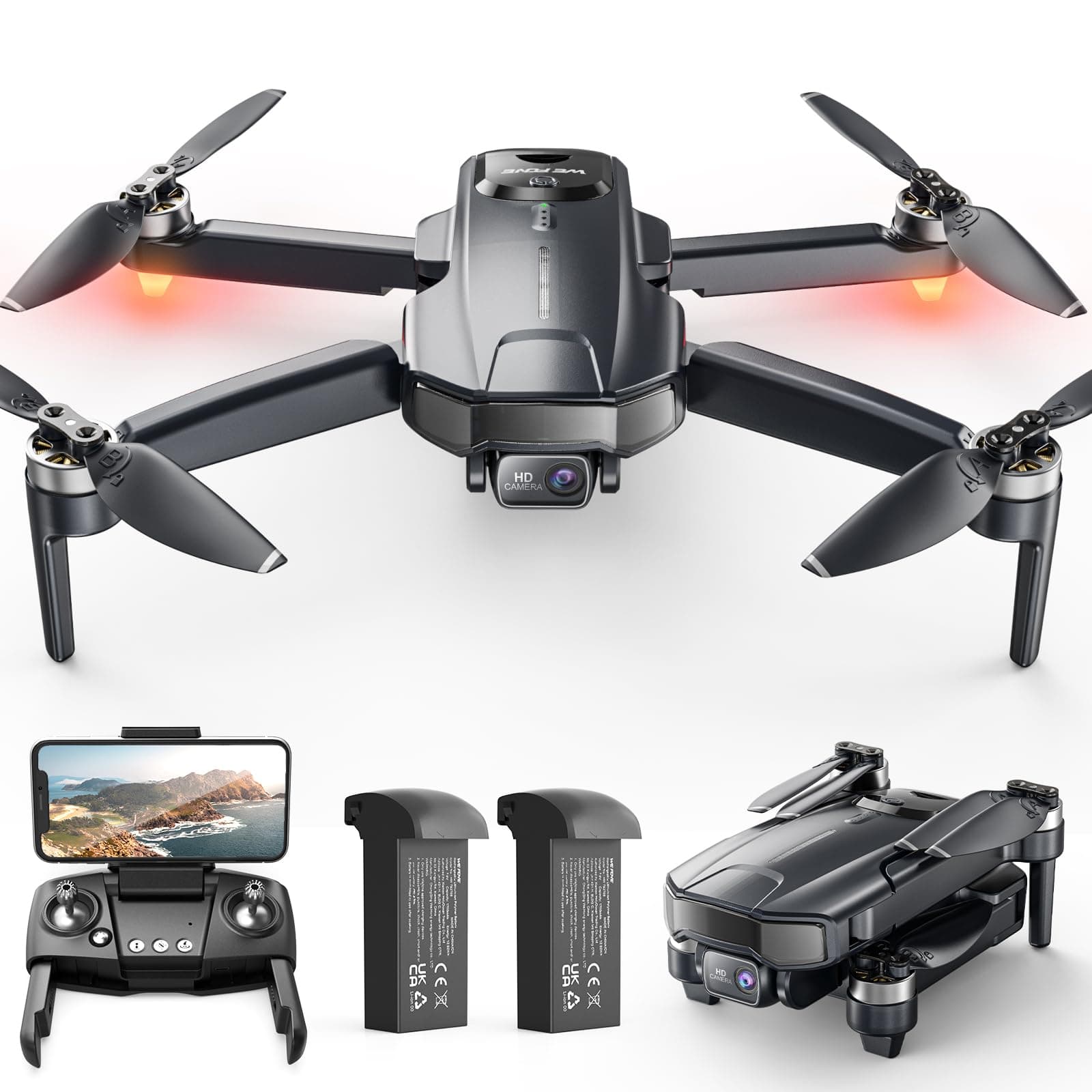 Drones with Camera for Adults 4k, WF31 GPS RC Drone FPV Foldable Quadcopter for Beginner with Brushless Motor, 5G Wi-Fi Transmission, Auto Return, Follow Me, Waypoints, 50 Min Flight Time