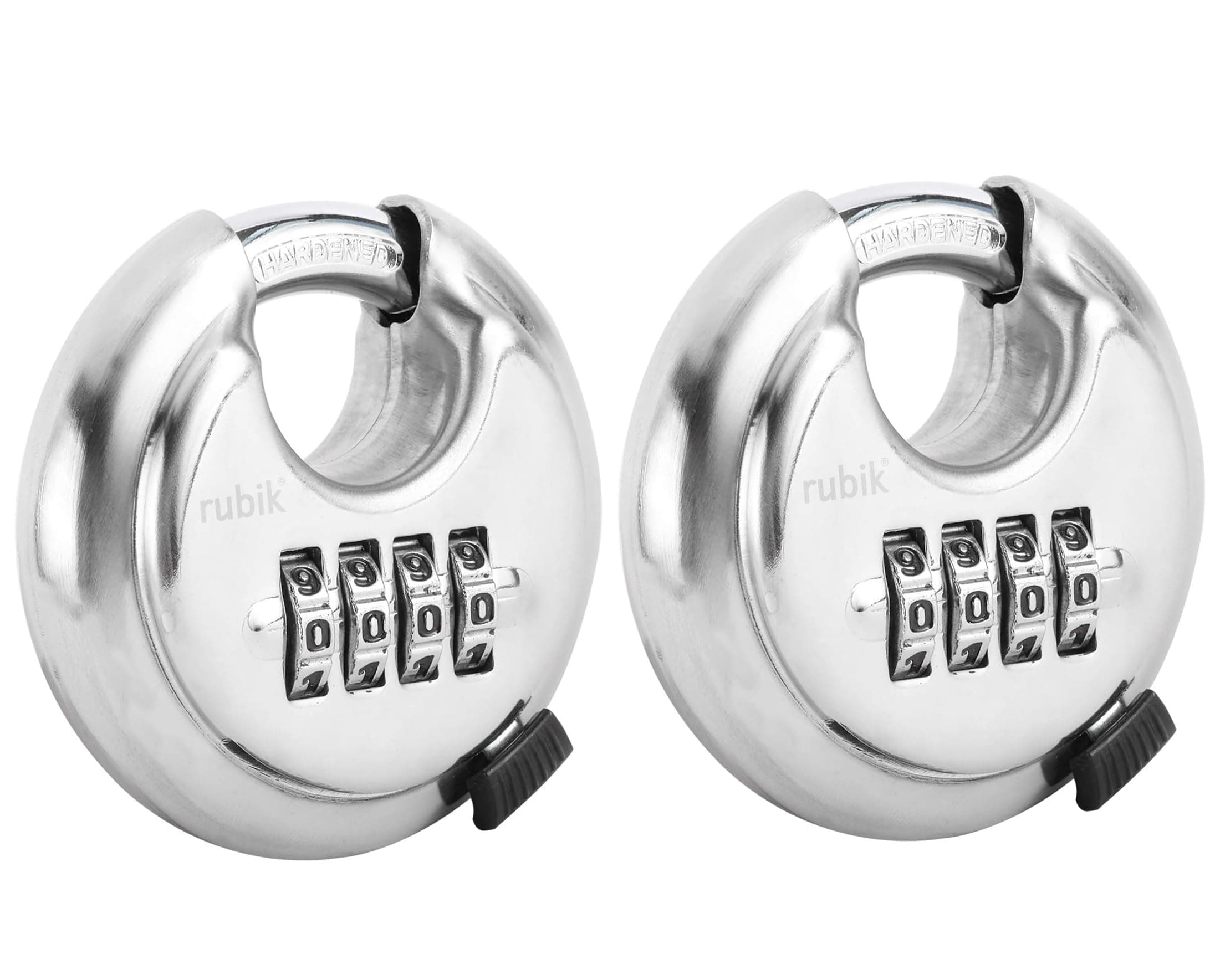 Rubik 4-Digits Combination Padlock, Alloy Steel Security Lock for School, Gym, Toolbox, Closet, Wardrobe, Gate, Cabinet (2 Pack)