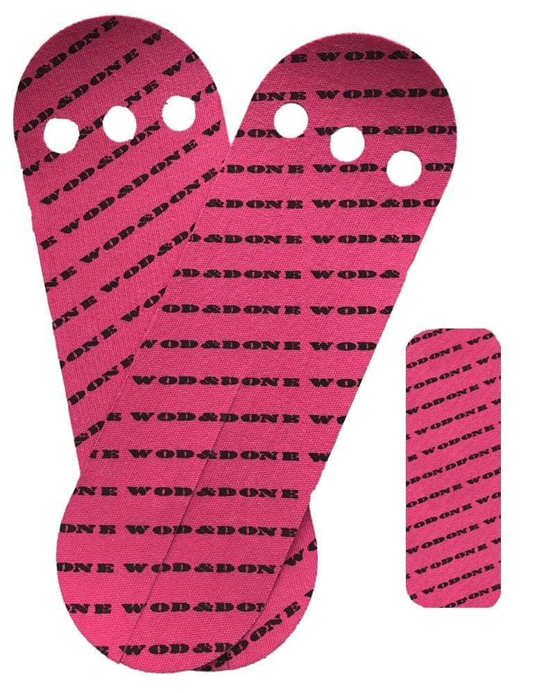 Wod and Done Grips and Hook Grip Bundle - Pink 10 Grips / 12 Hook - Self Adhesive - Skin Tight - Chalk and Sweat Friendly