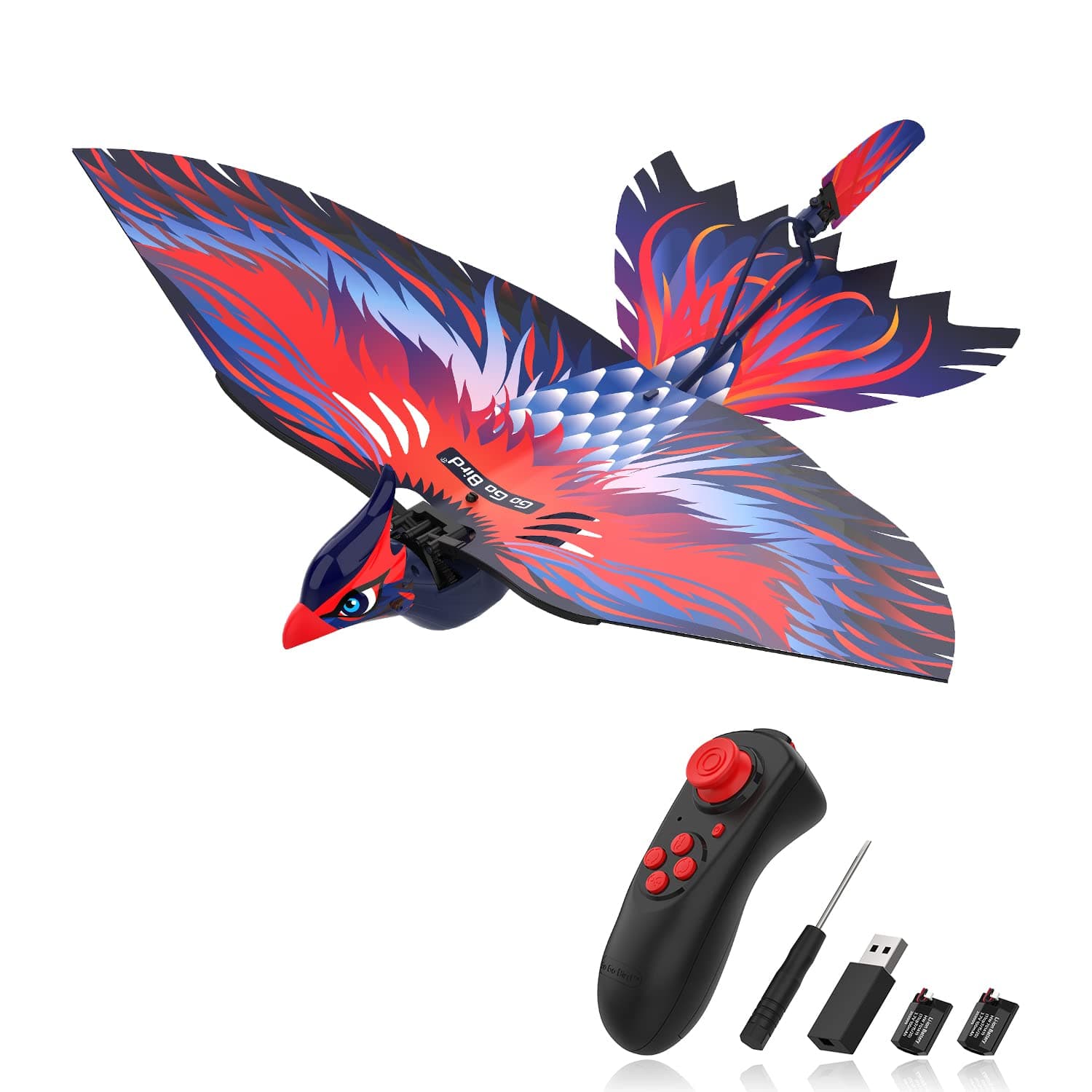 2.4G Remote Control Bird Toy Rc Bionic Flying Bird,6-Axis Gyro,Fabric Single Wing Lifting Design,Easy Indoor Outdoor For Kids,Boys And Girls,Go Go Bennu