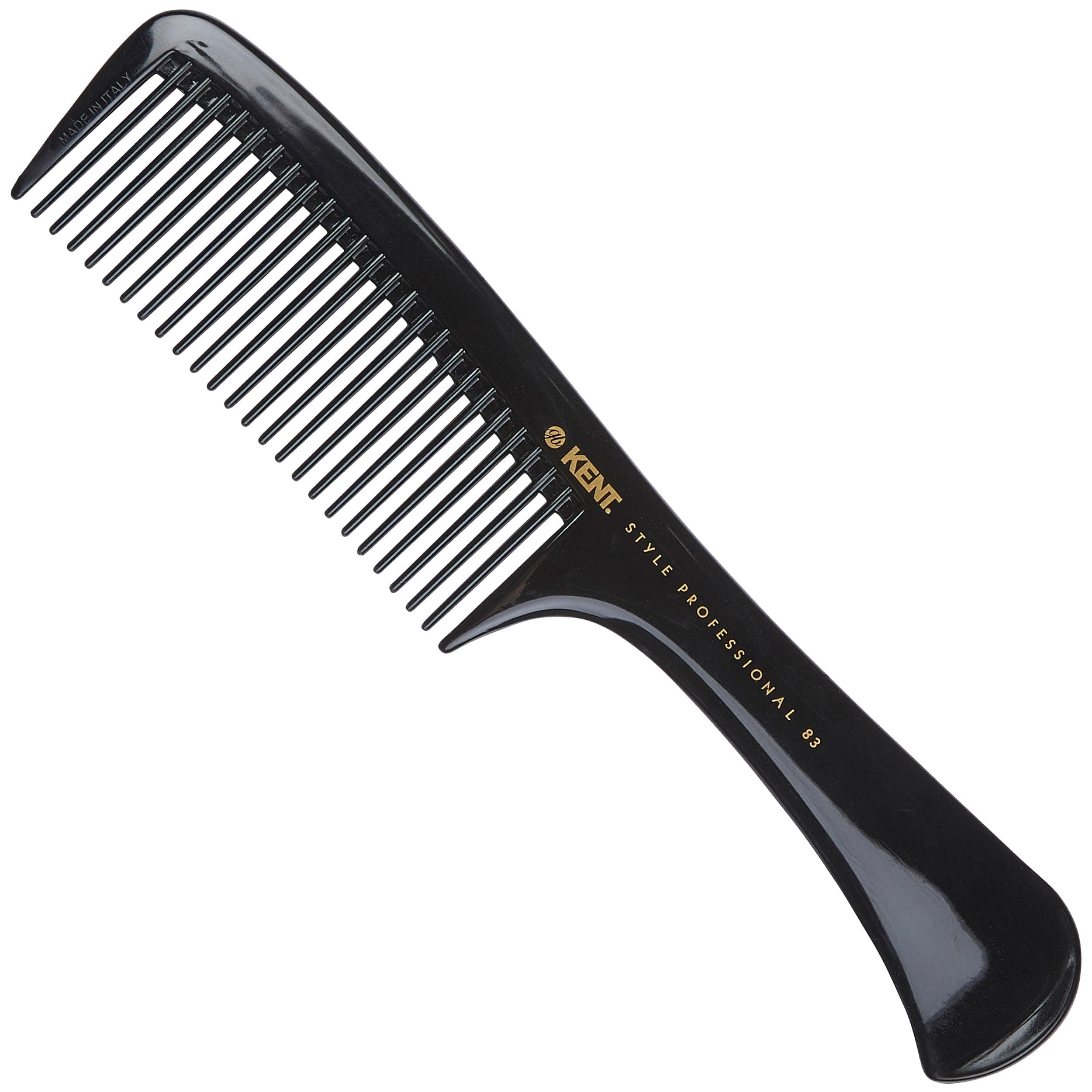 Kent SPC83 Large Handled Rake Comb - Anti-Static Hard Rubber Comb for Detangling Wet & Dry Hair - Wide Tooth Comb for All Hair Types - Gentle, Durable & Heat Resistant