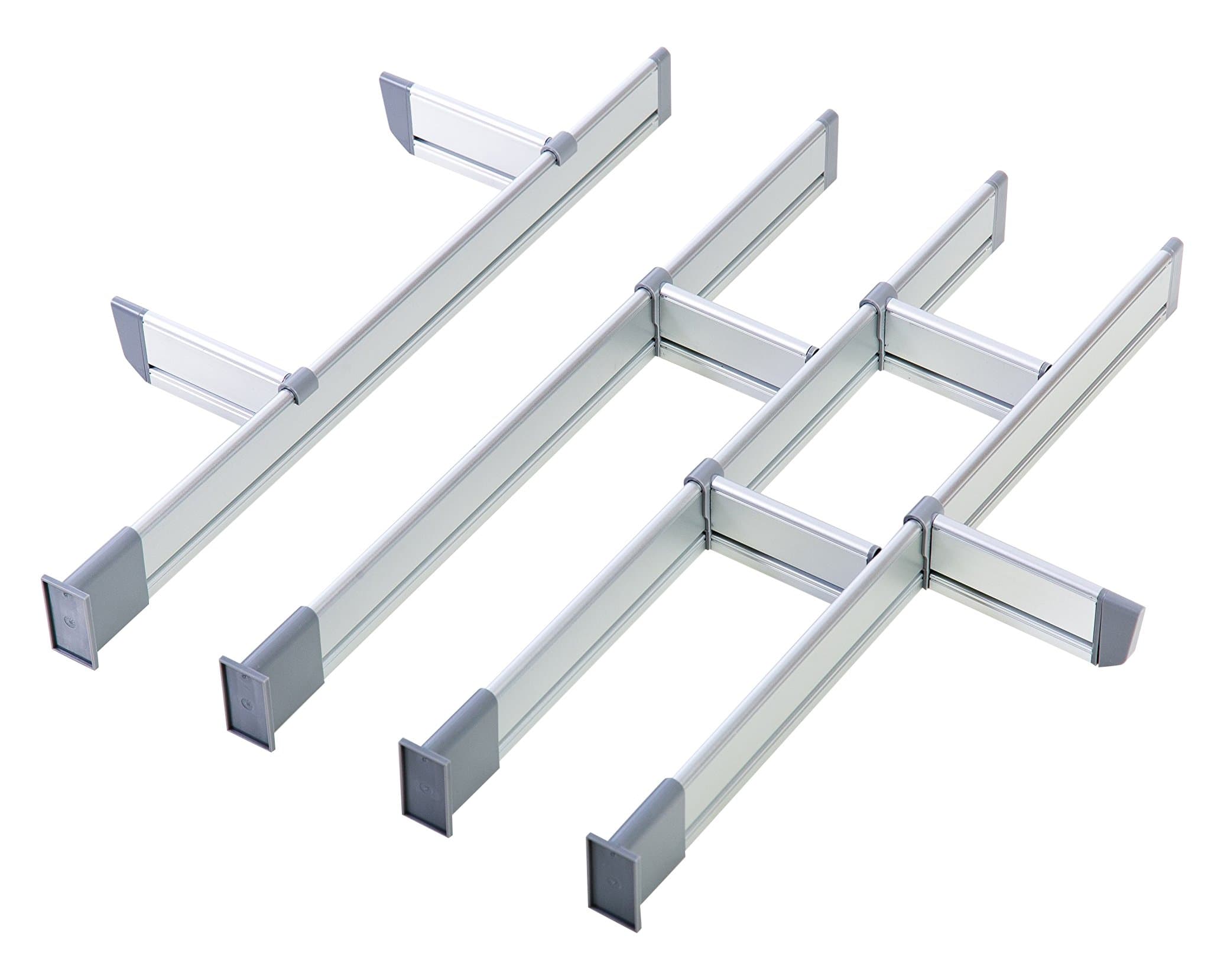 Practical Comfort PC-MDO Adjustable Kitchen Drawer Dividers, Elegant Aluminum Modular Organizer 12 Dividers Set (Medium | for Drawers 17.5" - 19.7" long) by