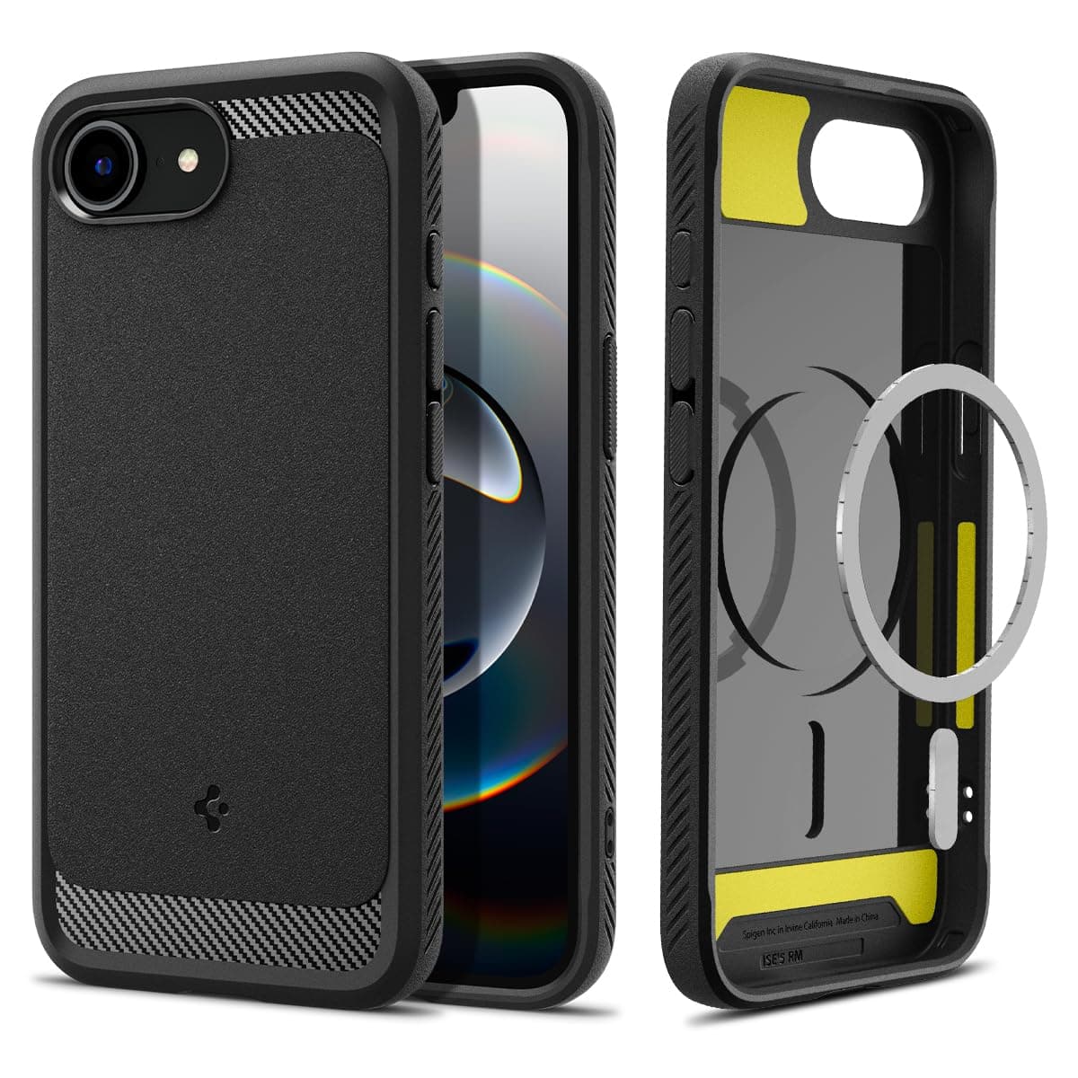 Spigen for iPhone 17e / 16e Case, Rugged Armor MagFit [Compatible with Magsafe Accessories] [Military-Grade Protection] - Matte Black