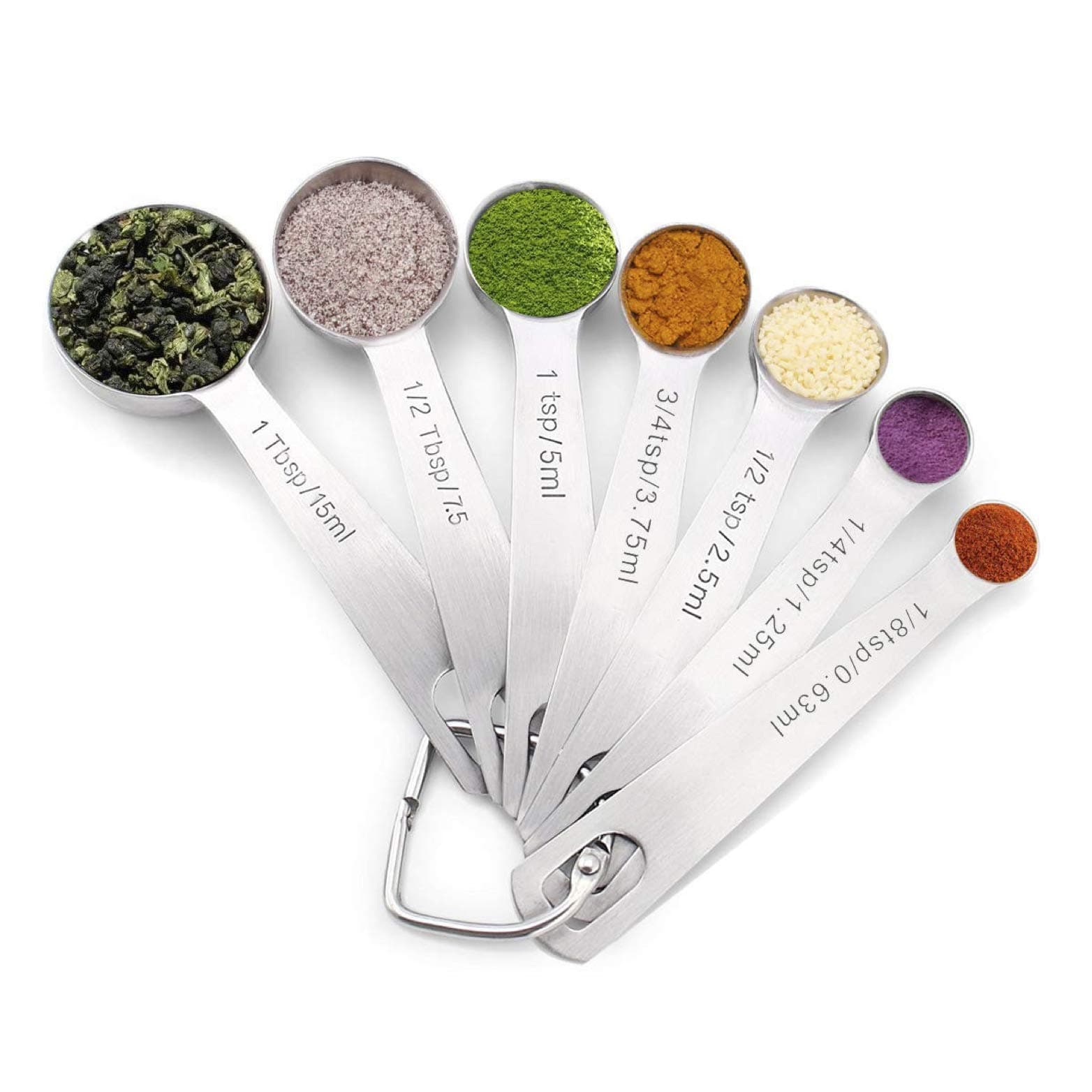 Premium Stainless Steel Measuring Spoon Set (Set of 7), Premium Heavy Duty Metal Stainless Steel Measuring Spoons Set for Cooking and Baking