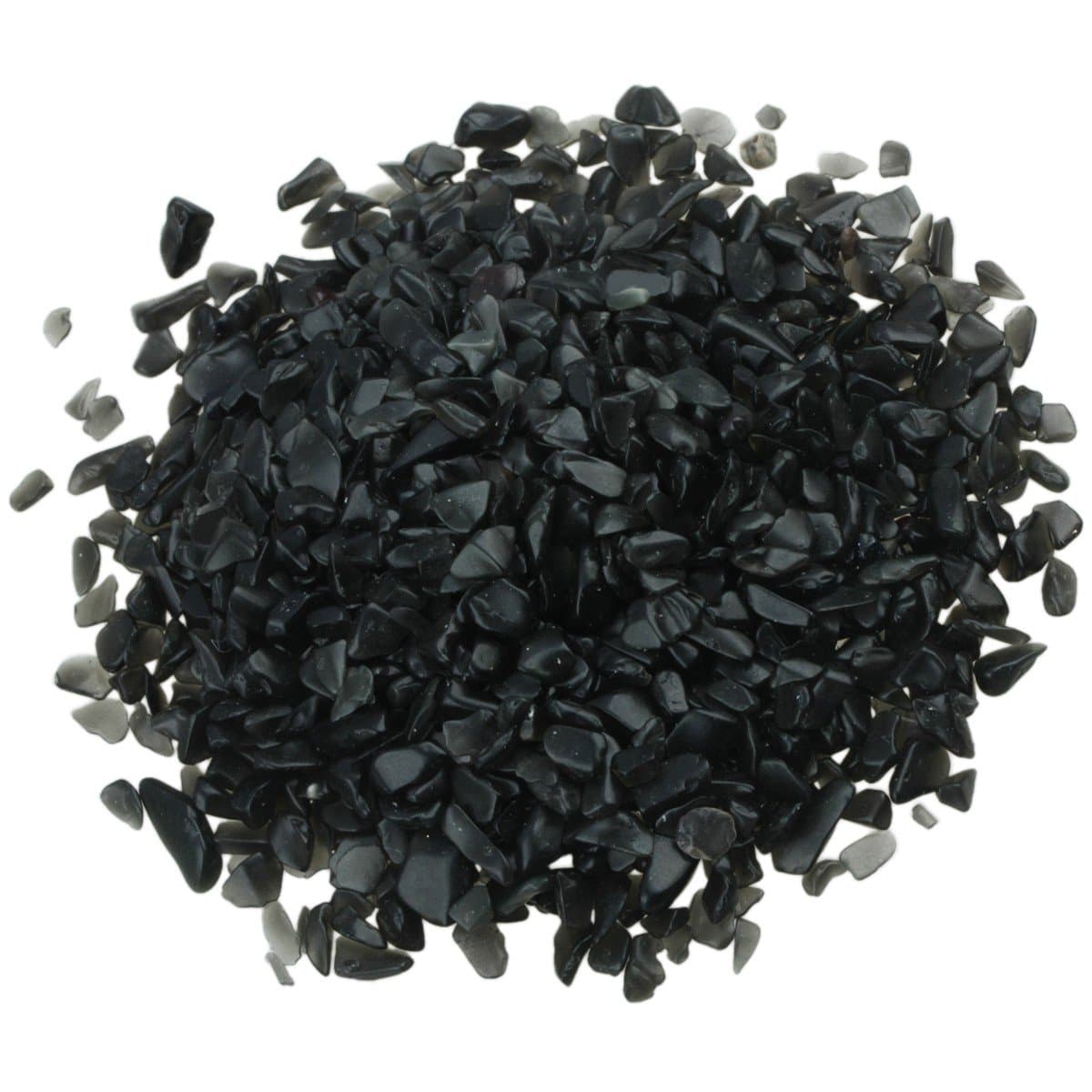 rockcloud 1 lb Black Obsidian Small Tumbled Chips Crushed Stone Healing Reiki Crystal Jewelry Making Home Decoration
