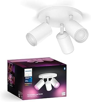 Philips Hue White & Colour Ambiance Fugato Spot 3 Bulbs, White, 3 x 350 lm, Dimmable, 16 Million Colours, Controllable via App, Compatible with Amazon Alexa (Echo, Echo Dot)