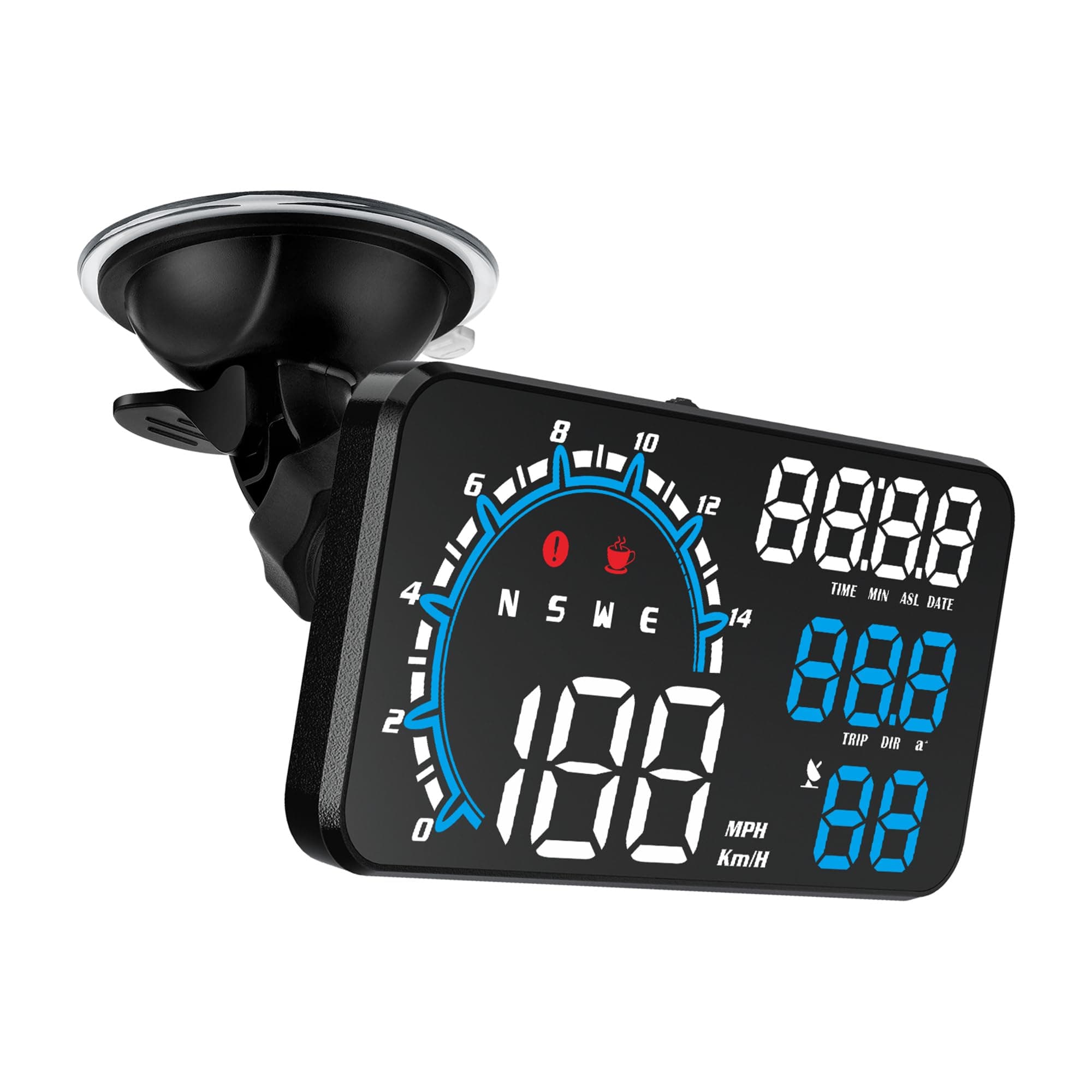 5.5 inchLarge Screen Car Head up Display, KM/H and MPH, GPS Speedometer, with Speed Reminder and Fatigue Driving Reminder, Suitable for All Vehicles(Blue)