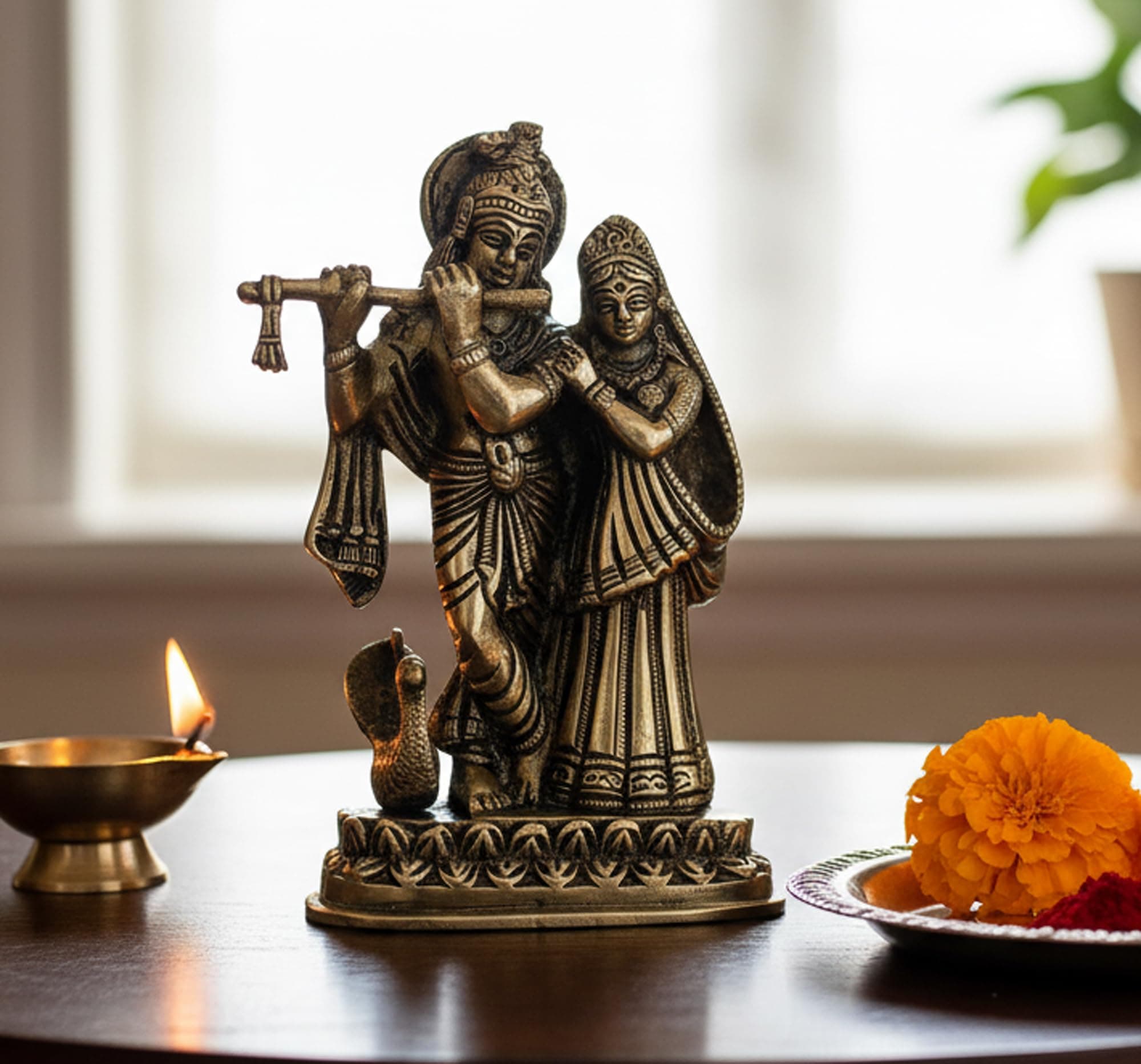 Brass Marble Radha Krishna Radha