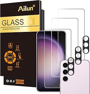 Ailun Screen Protector for Galaxy S23 [6.1 Inch] 3Pack + 3Pack Camera Lens Tempered Glass Fingerprint Unlock Compatible 0.25mm Ultra Clear Anti-Scratch Case Friendly [Not For S23 Ultra]