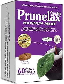 Prunelax Ciruelax Natural Laxative Maximum Relief Tablets, 60Count, Pack of 6
