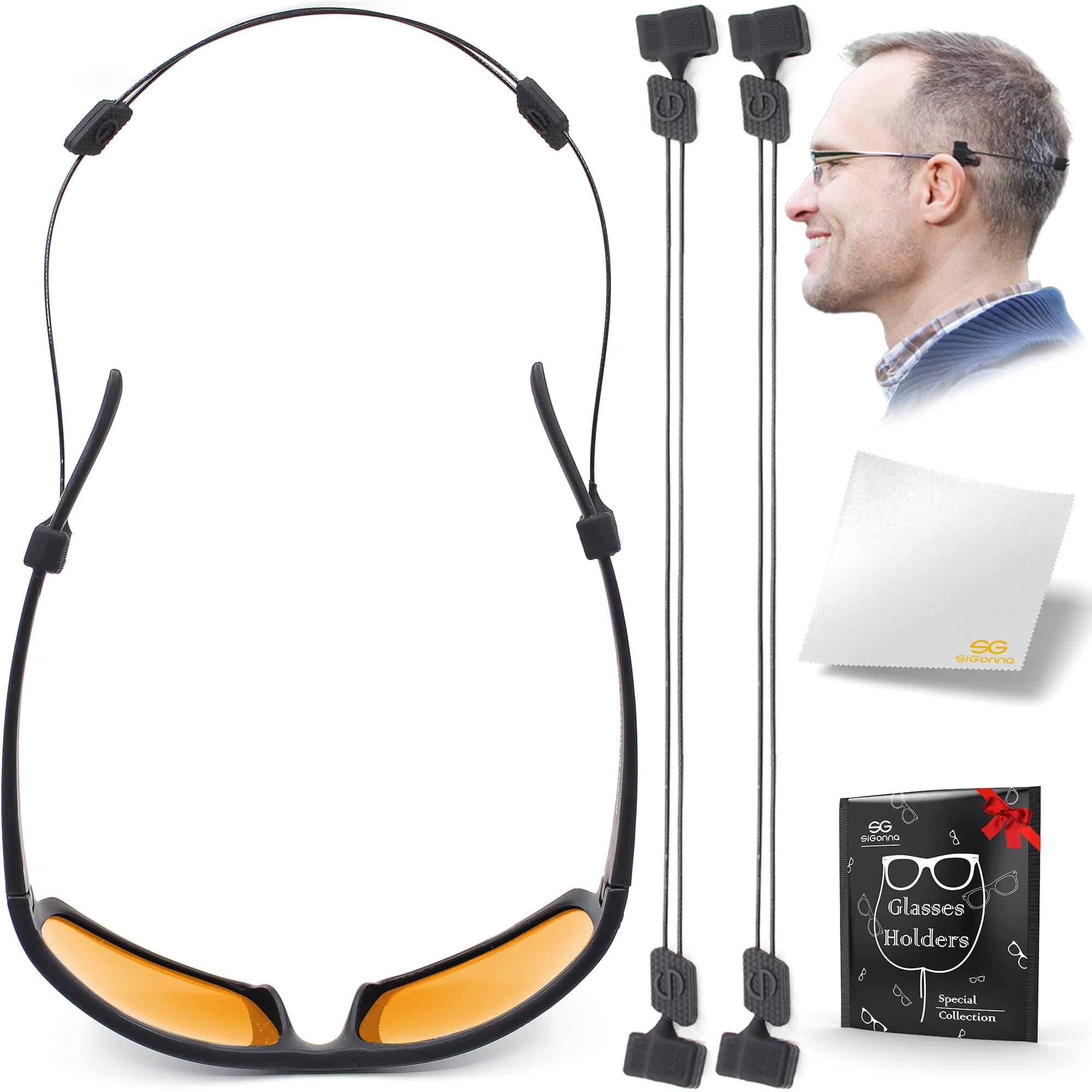 Wired Sunglasses Strap for Men - Glass Lanyard for Women - 2 Cords