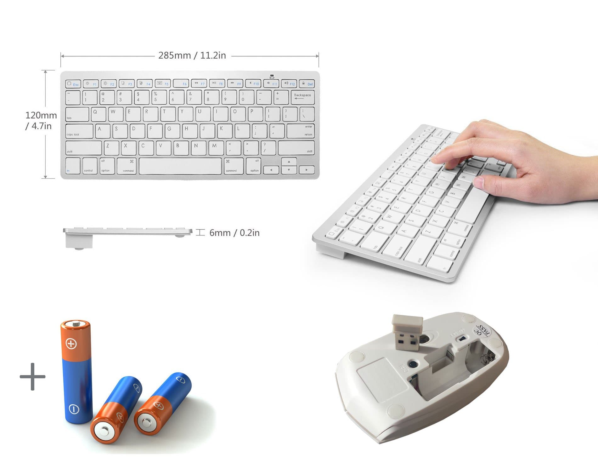 White Wireless Mini Keyboard & Mouse Easy Control, Remote control for Youtube, Browser for SAMSUNG QE82Q70RATXXU 82"