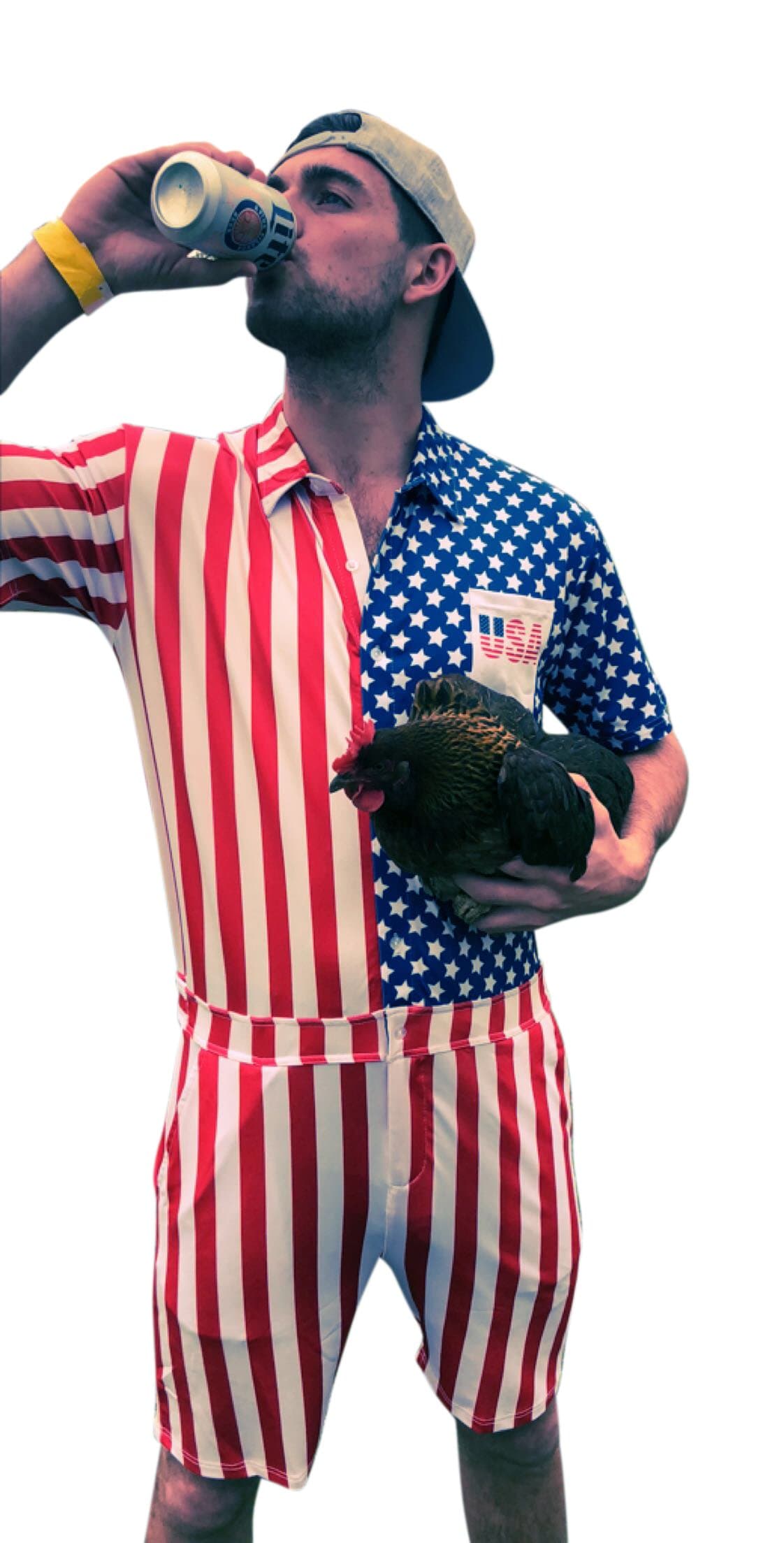 Mens USA American Flag Romper