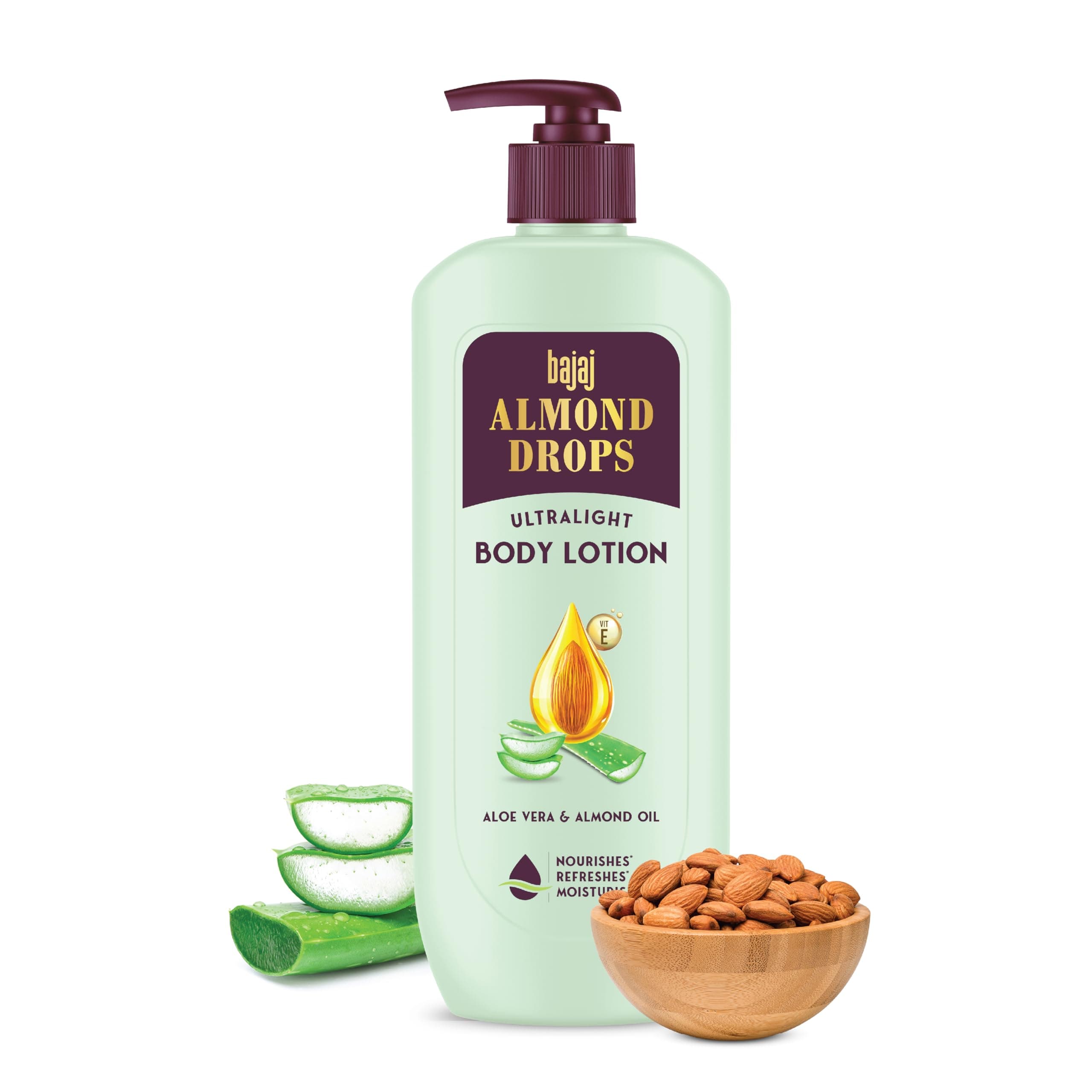 Ultralight Body Lotion for Women and Men | Refreshing Hydration- Aloe Vera, Almond Oil & Vitamin E, 400 ml