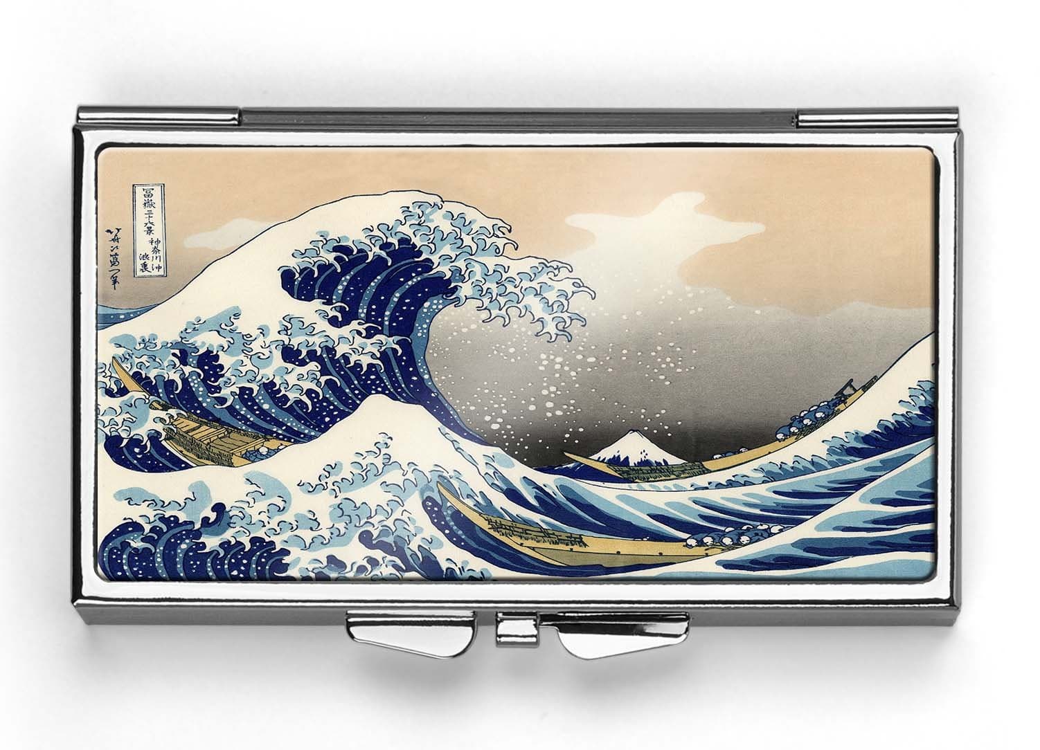 Japan Art The Great Wave Pill Box Compact Rectangle 7 Day Pill Box Pill Case