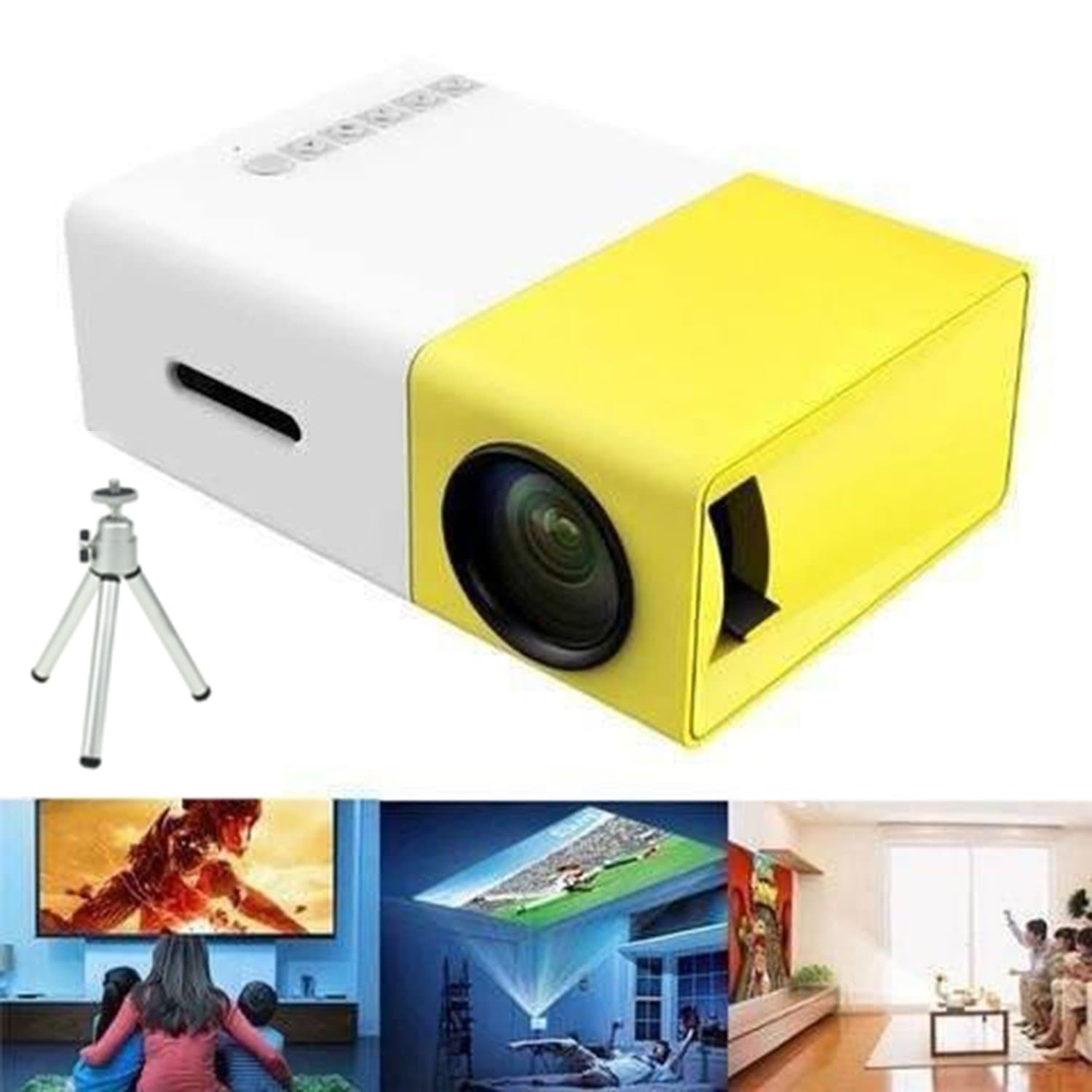 Mini Portable LED Projector with Laptop USB/SD/AV/HDMI Input for Video/Movie/Game/Home Theater