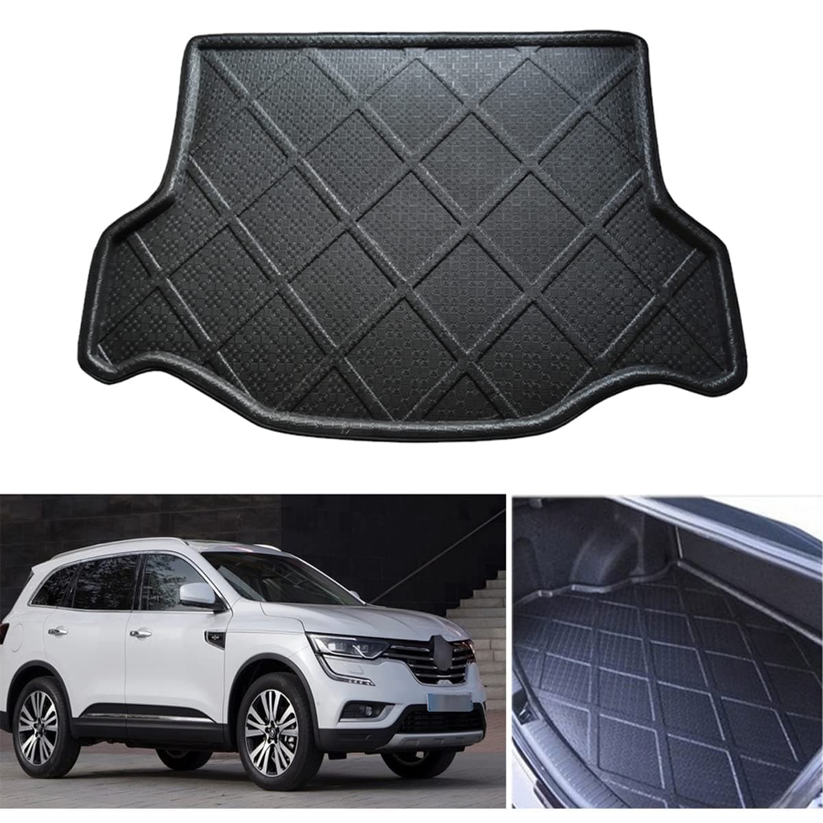 Car Mat Boot Pad Carpet Cargo Mat Trunk Liner Cargo Tray Floor Mat Compatible for Renault Koleos 2017 2018 2019 2020 2021 2022 2023 2024 2025 2026