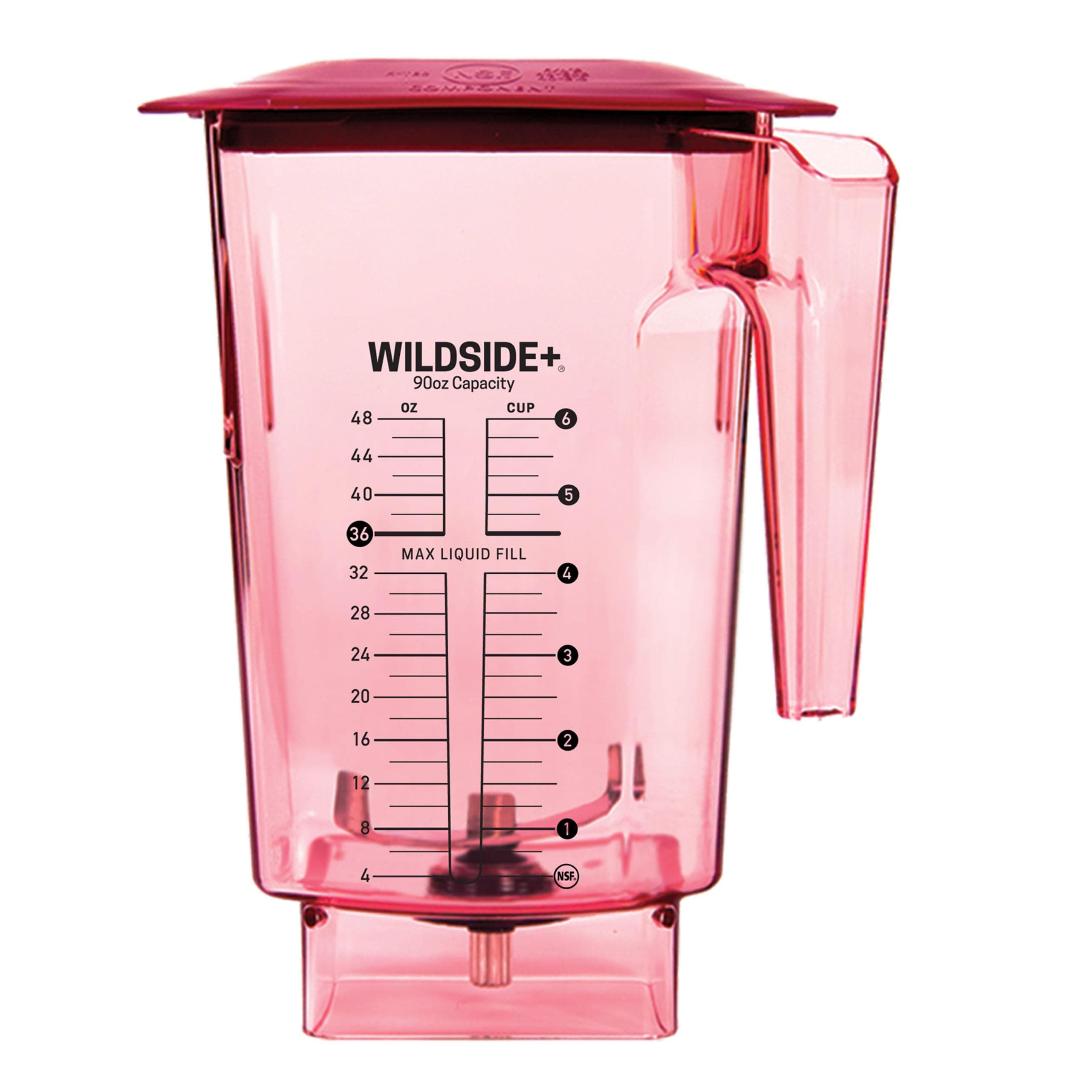 90 oz WildSide Jar, Commercial Grade - Five-Sided Replacement Blender Jar - Compatible with Blendtec Blenders - 36 oz Blending Capacity - Red